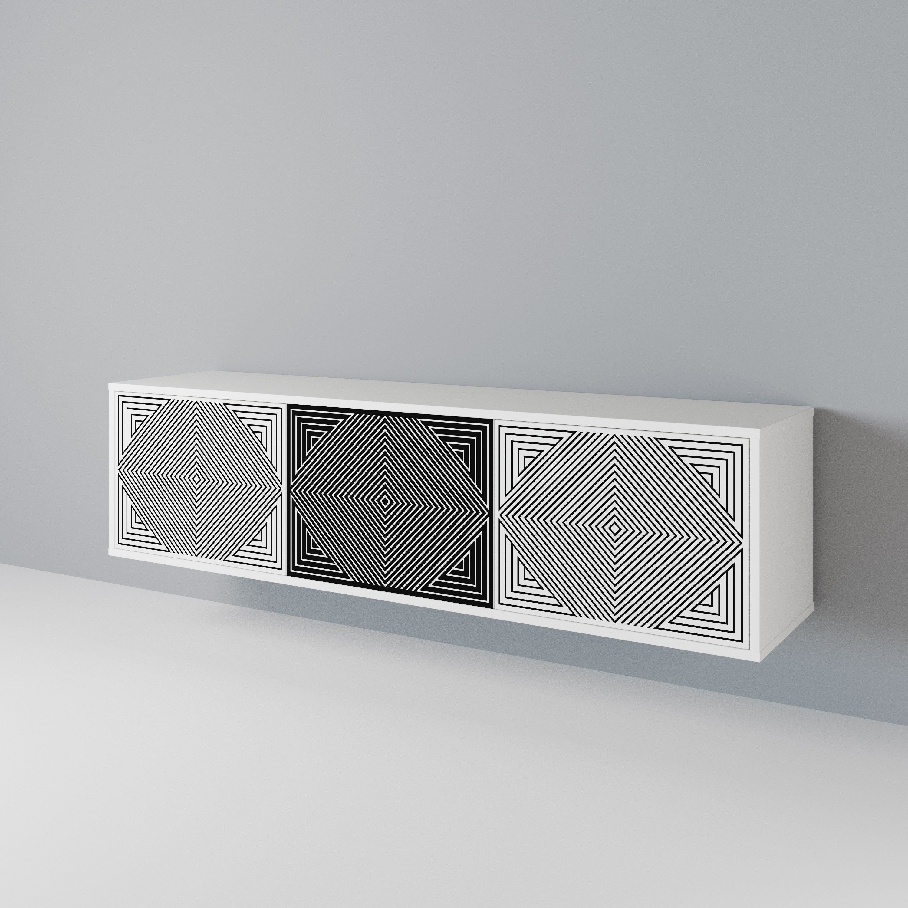 POLYGON ILLUSION TV-bänk med 3 dörrar
