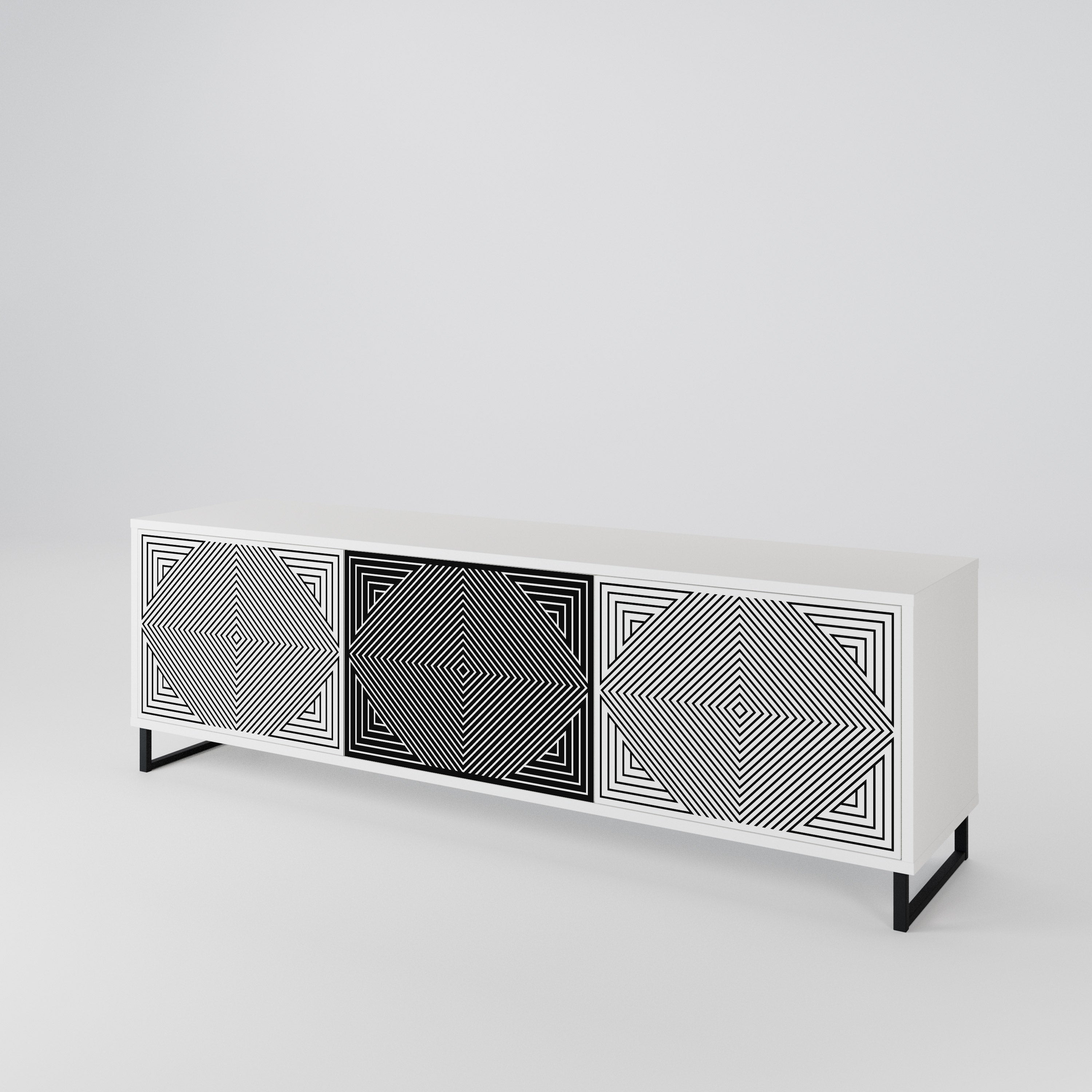 POLYGON ILLUSION TV-bänk med 3 dörrar