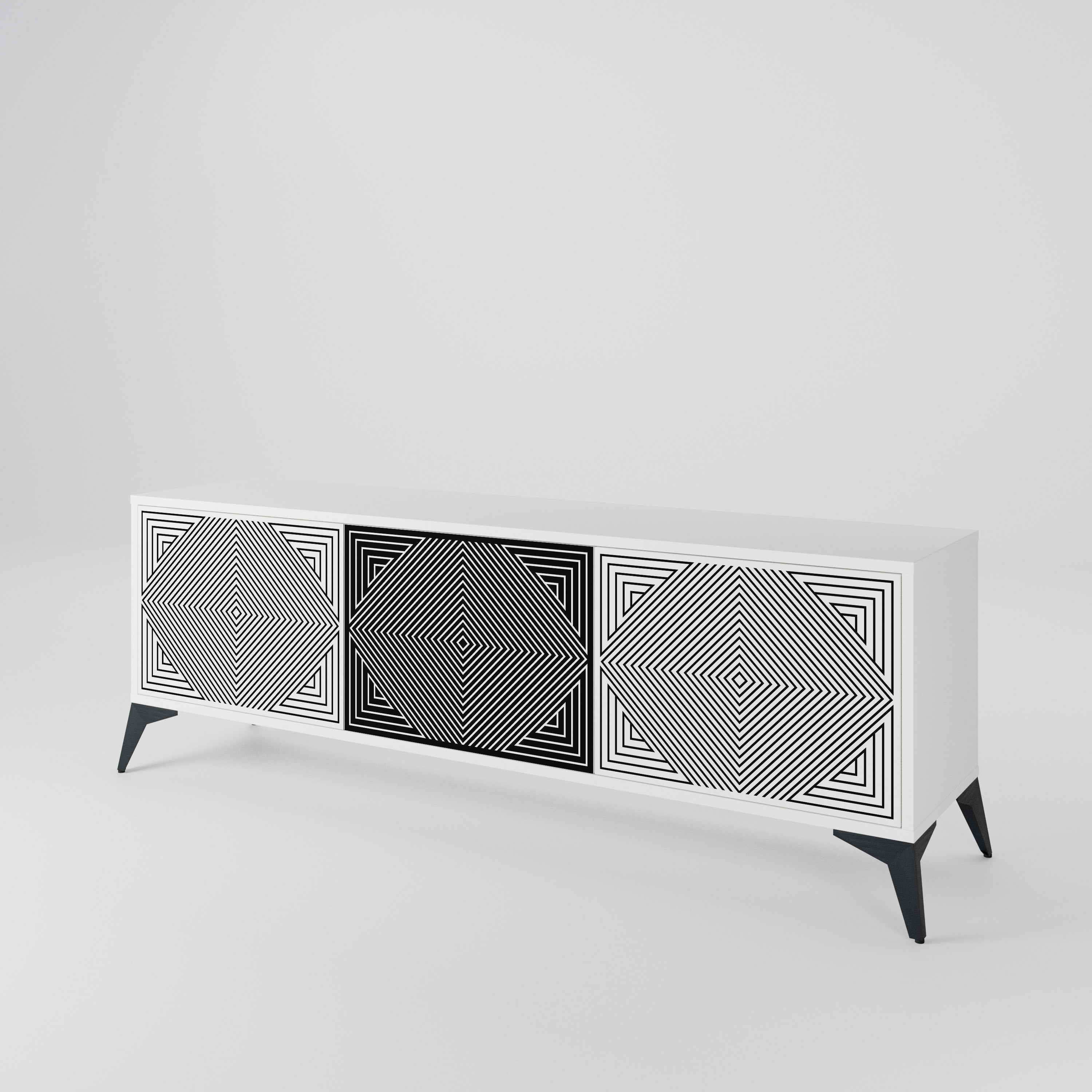 POLYGON ILLUSION TV-bänk med 3 dörrar