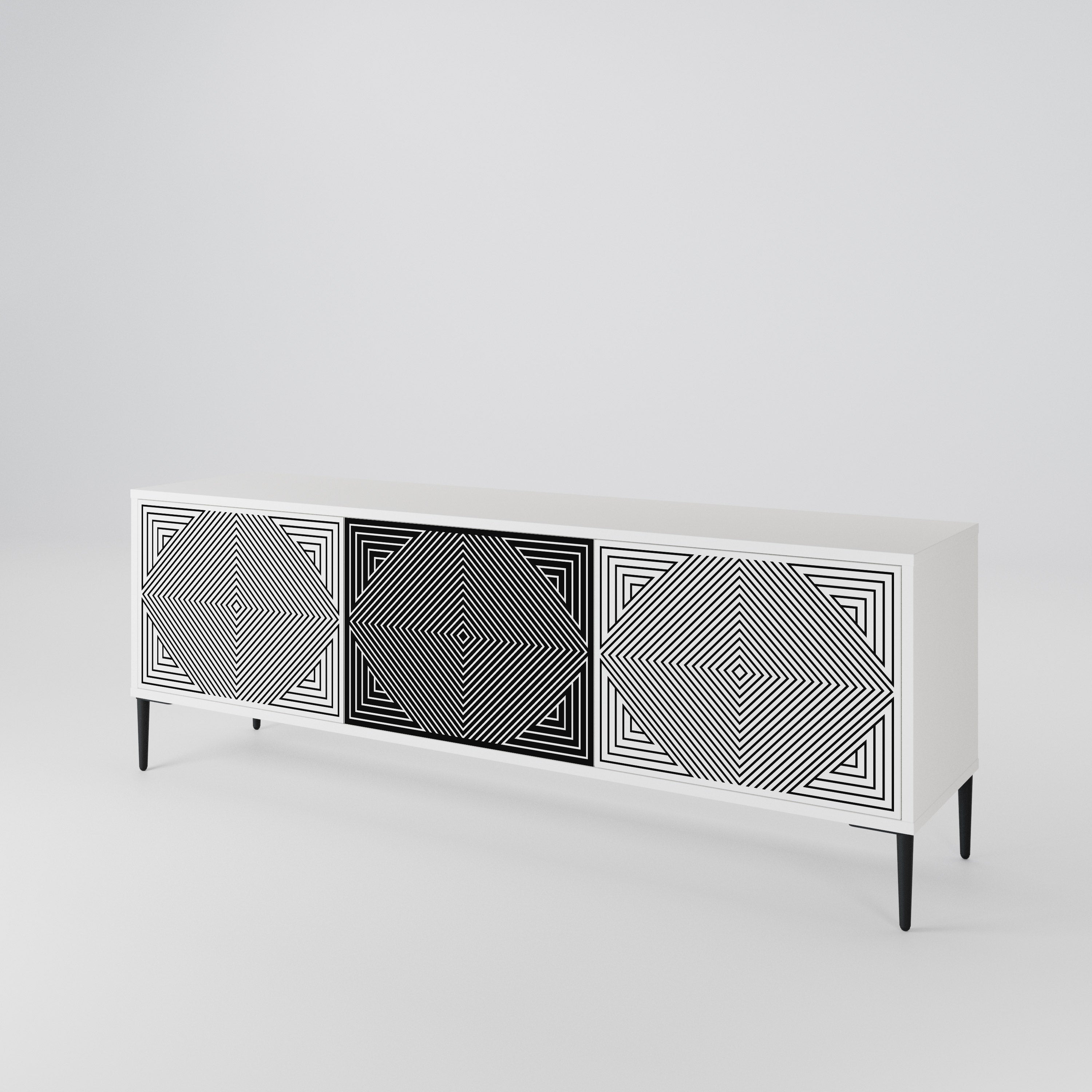 POLYGON ILLUSION TV-bänk med 3 dörrar