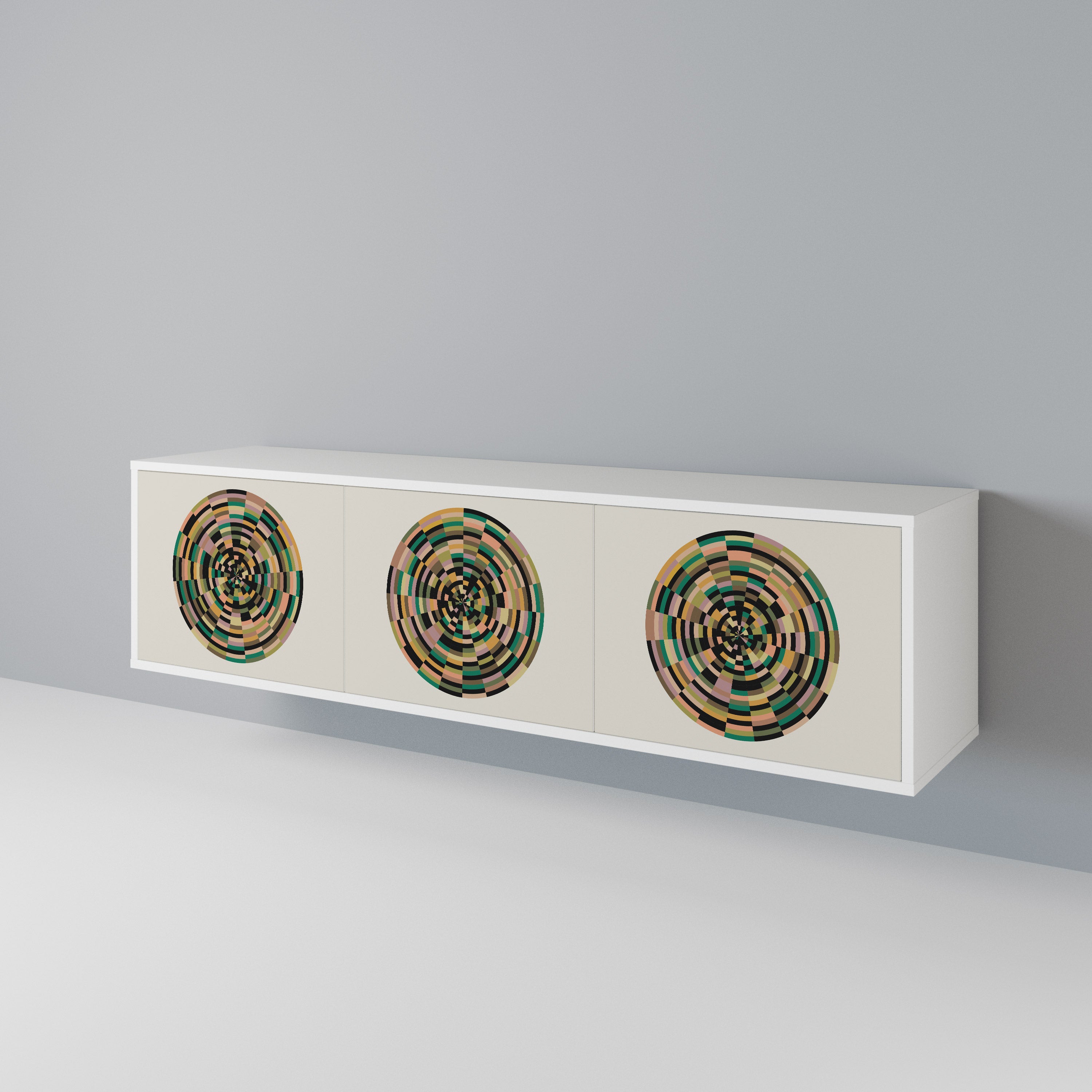 GREEN CIRCLES TV-bänk med 3 dörrar