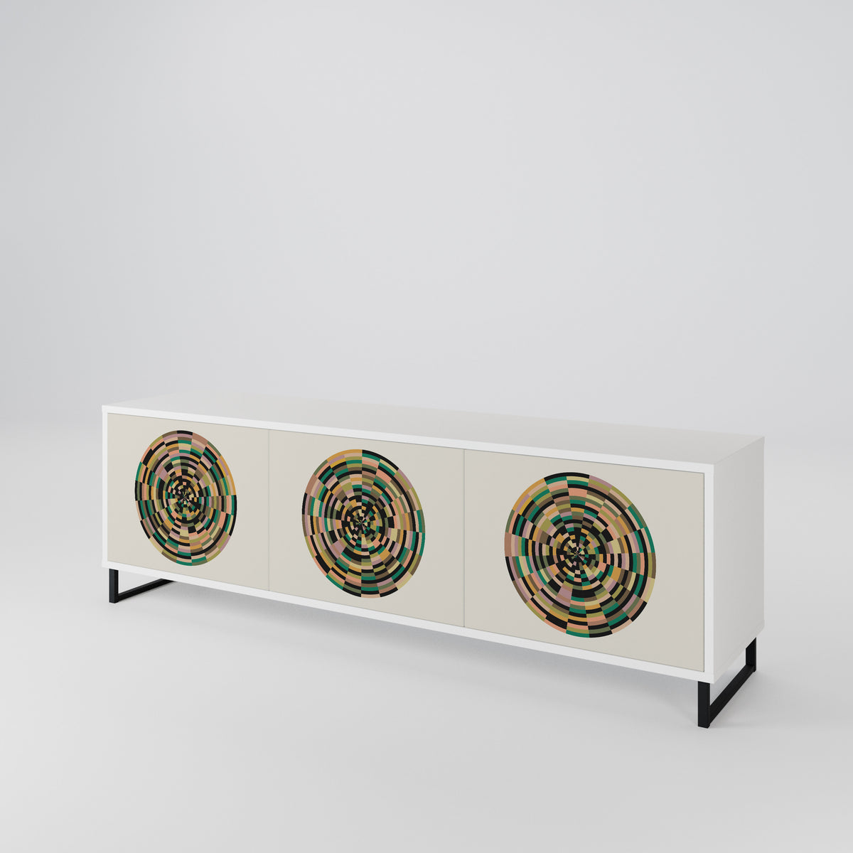 GREEN CIRCLES Mueble de TV de 3 Puertas