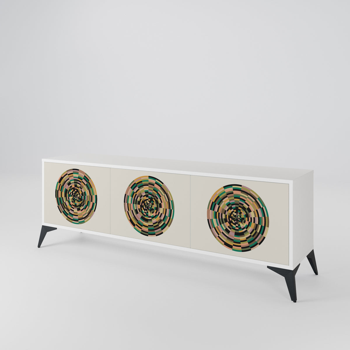 GREEN CIRCLES Mueble de TV de 3 Puertas