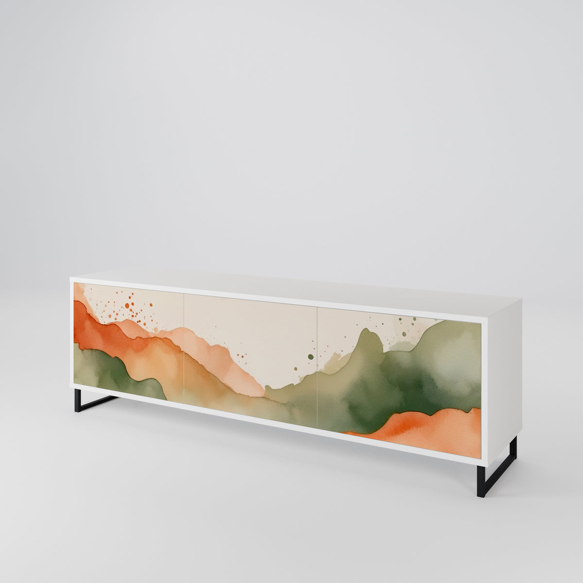 WATERCOLOUR PEAKS 3-türiges TV-Lowboard