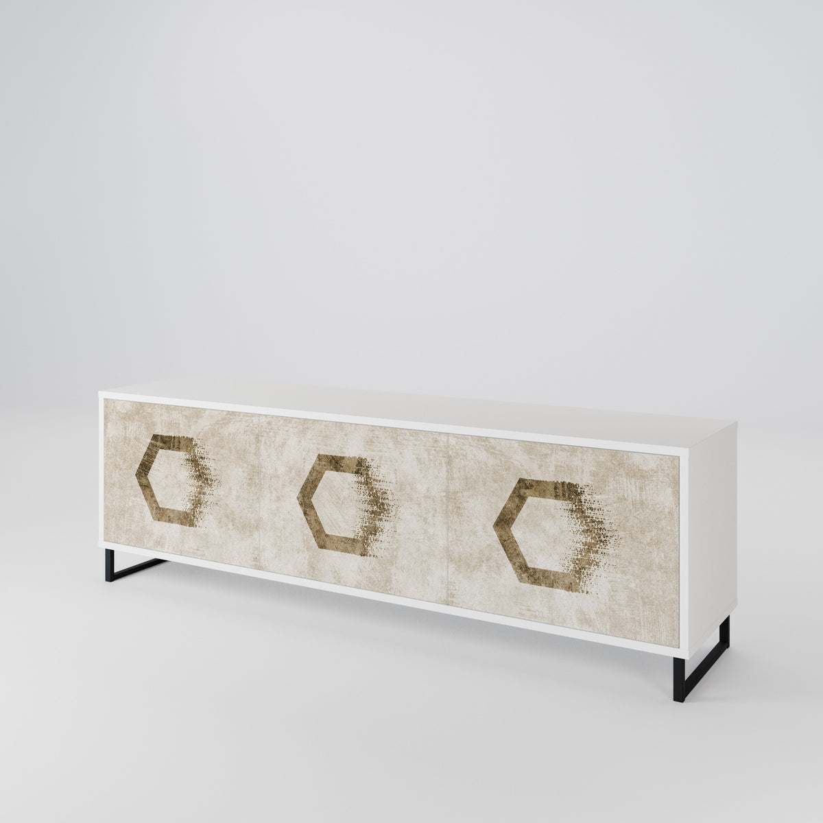 HEXAGONAL SHAPES 3-türiges TV-Lowboard
