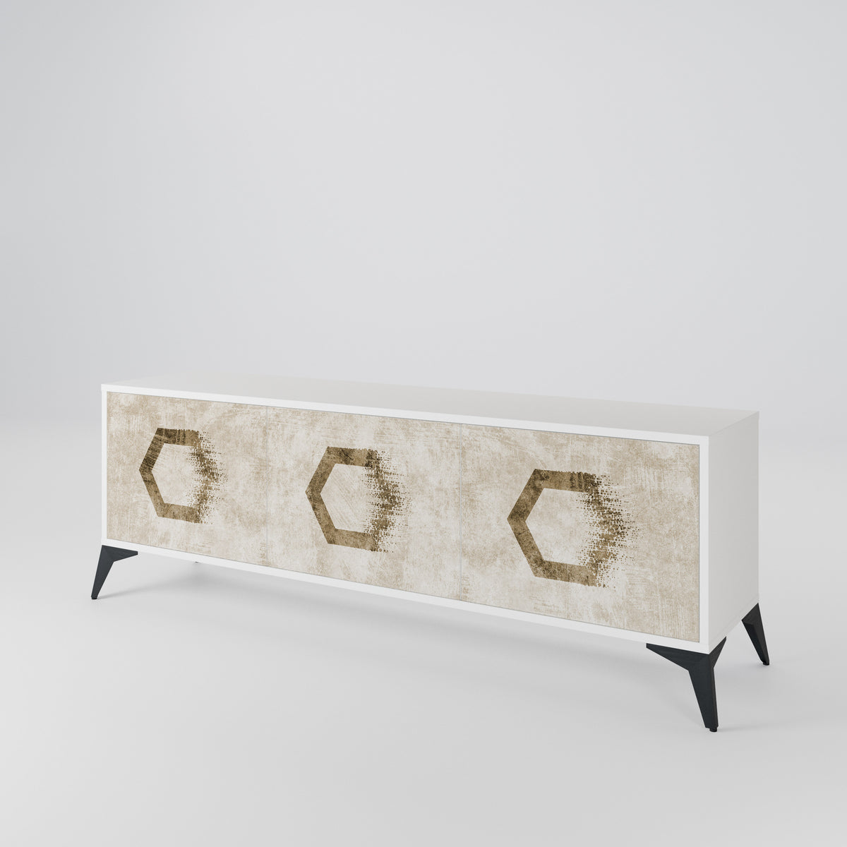 HEXAGONAL SHAPES 3-türiges TV-Lowboard