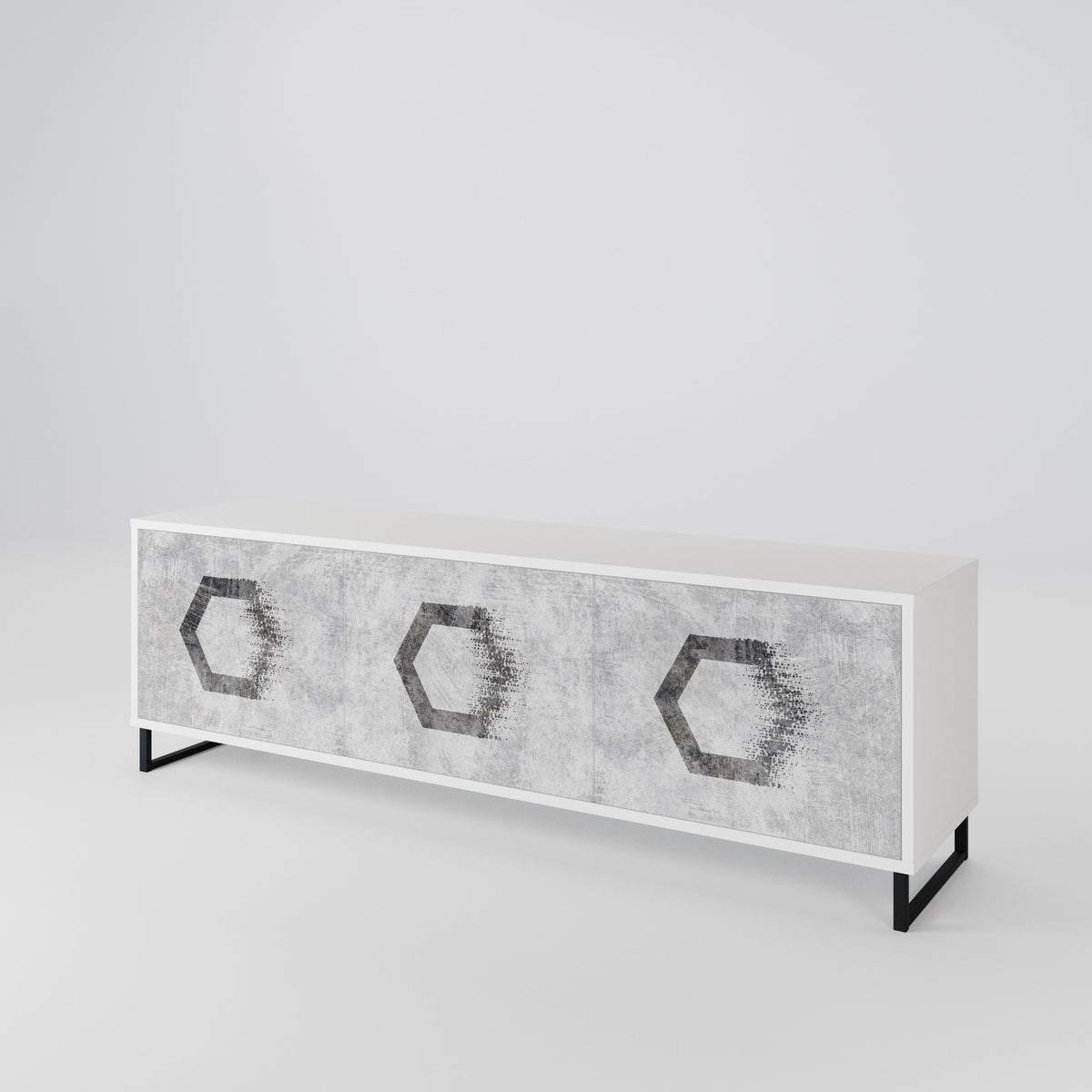 HEXAGONAL FIGURES 3-türiges TV-Lowboard