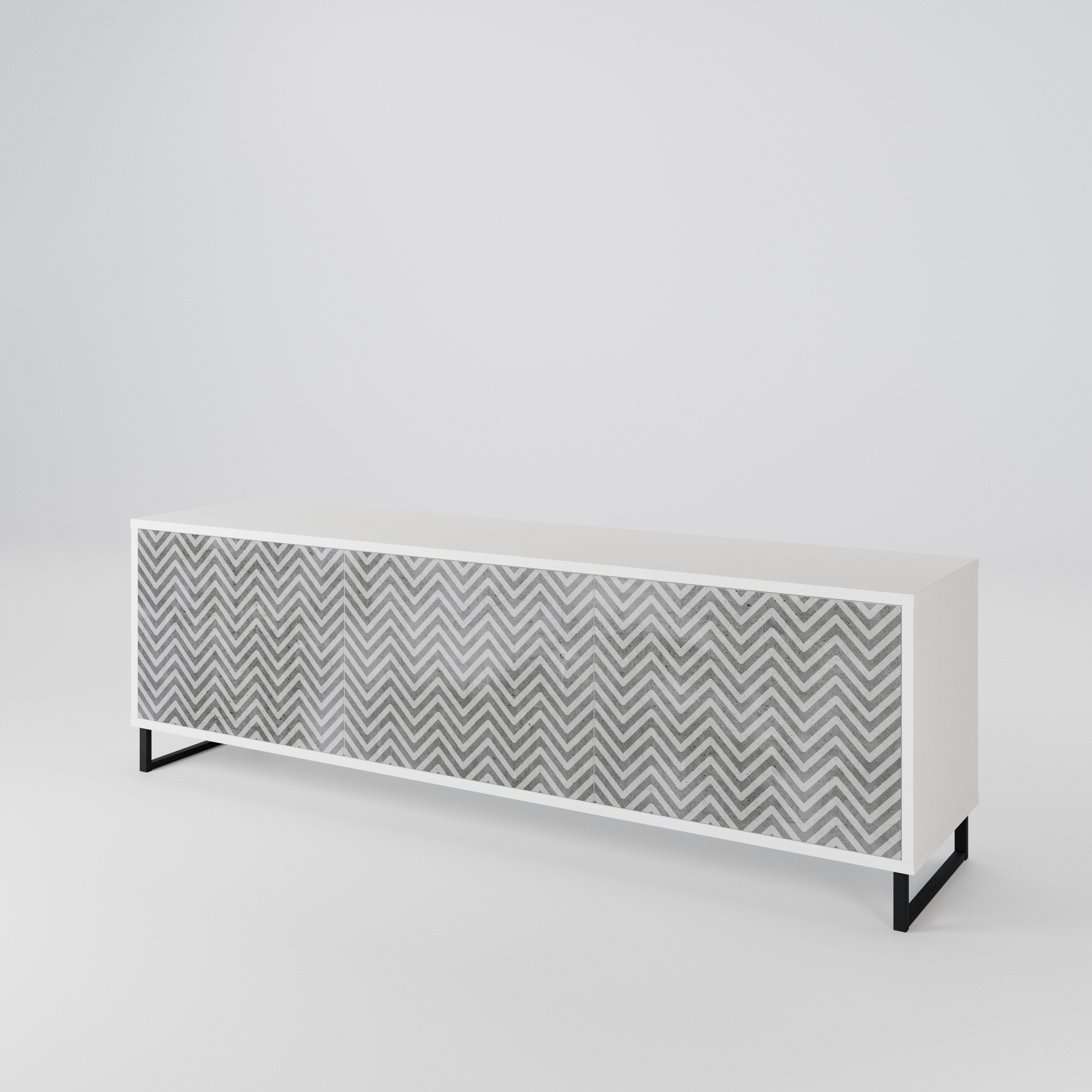 CONCRETE ZIG ZAG Móvel de TV de 3 Portas