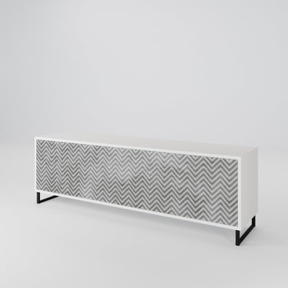 CONCRETE ZIG ZAG 3-Door TV Cabinet
