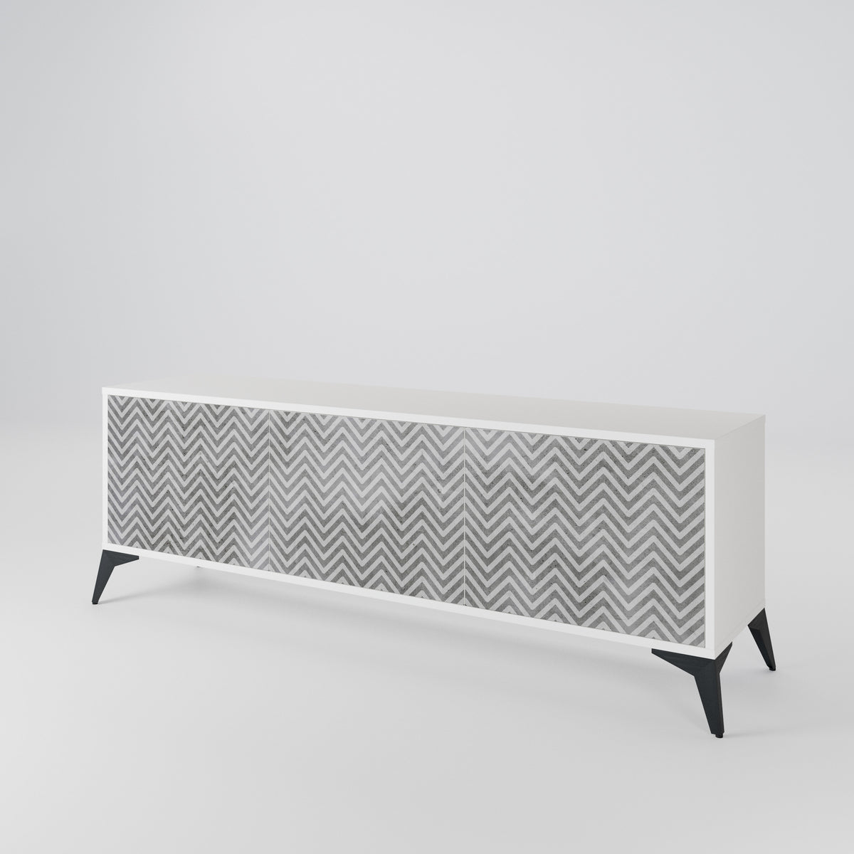 CONCRETE ZIG ZAG 3-Door TV Cabinet