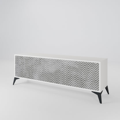 CONCRETE ZIG ZAG 3-Door TV Cabinet
