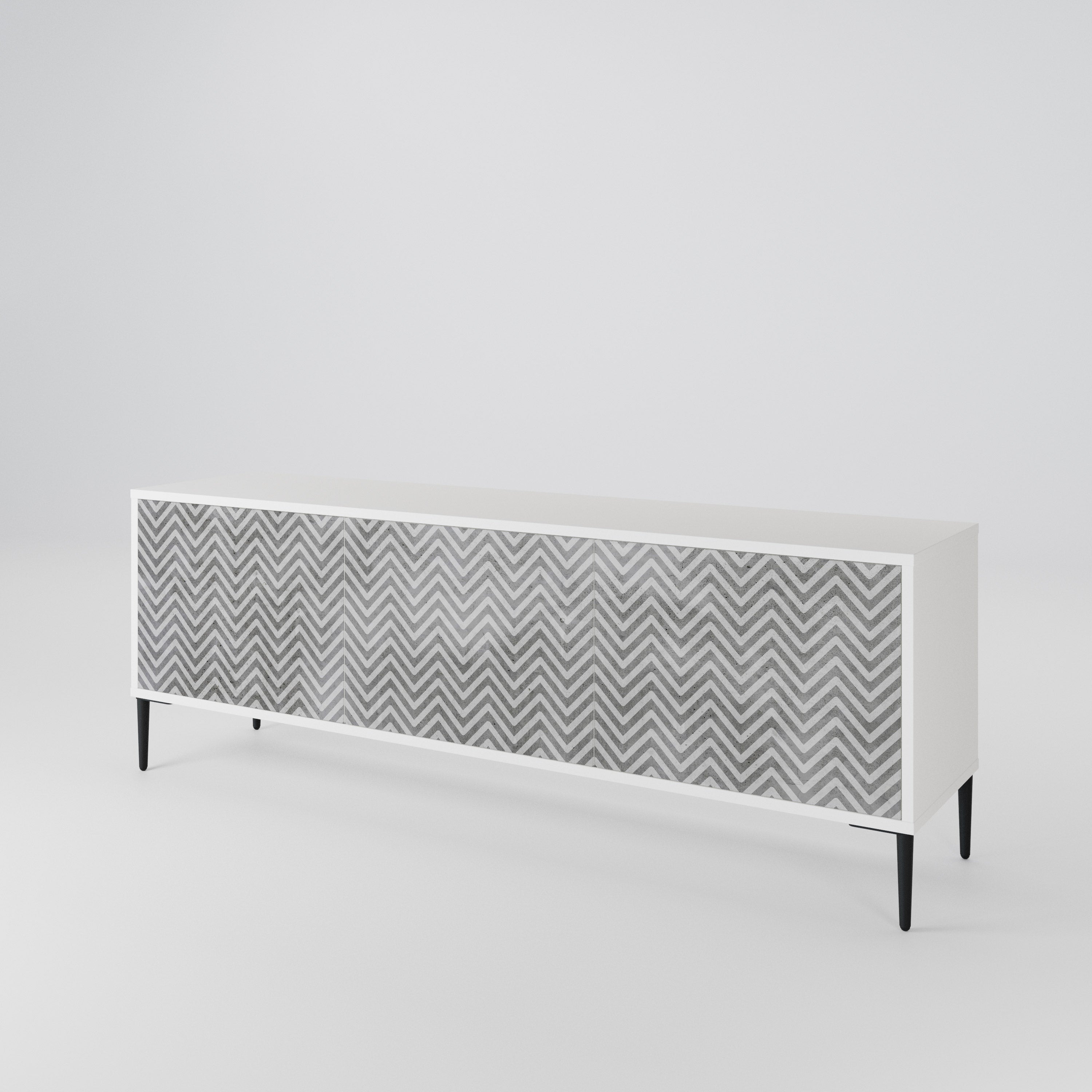 CONCRETE ZIG ZAG Móvel de TV de 3 Portas