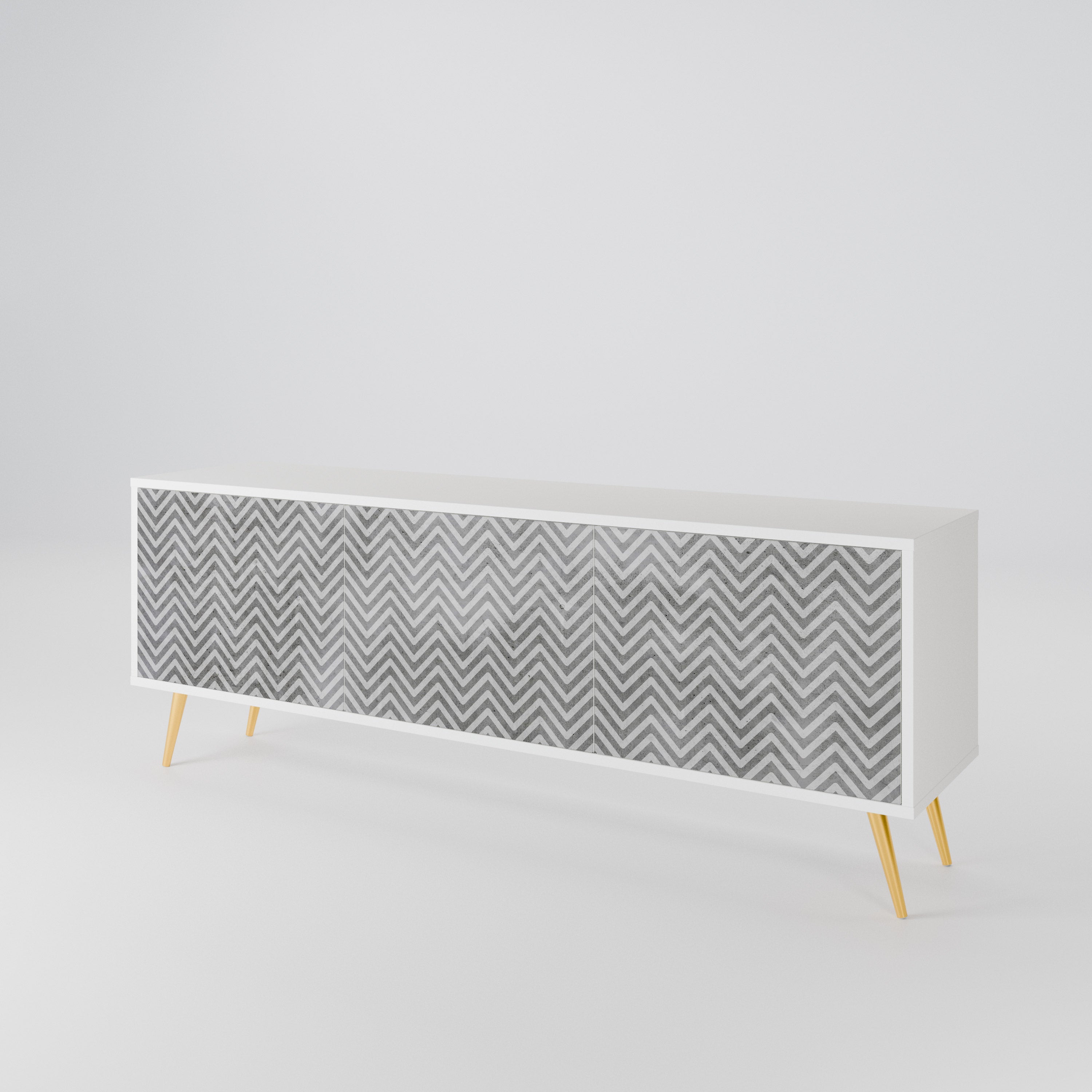 CONCRETE ZIG ZAG Móvel de TV de 3 Portas