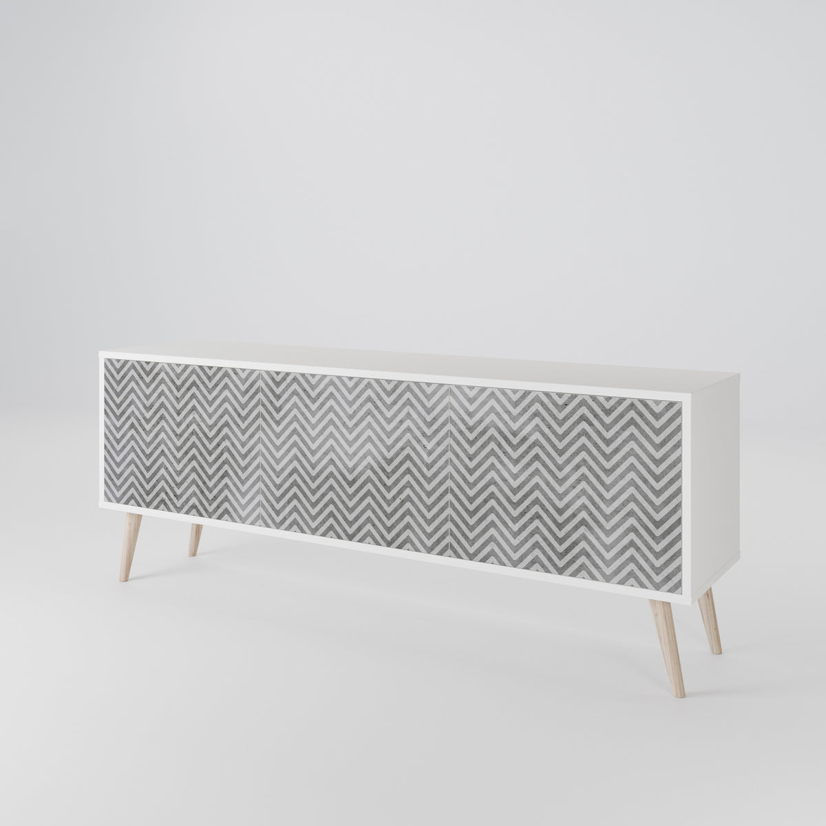 CONCRETE ZIG ZAG 3-türiges TV-Lowboard
