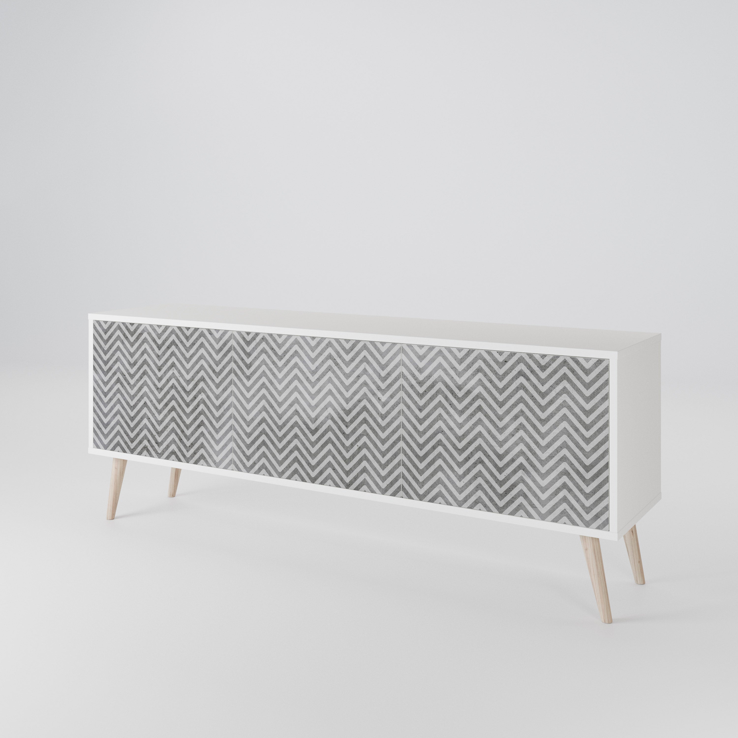 CONCRETE ZIG ZAG Móvel de TV de 3 Portas