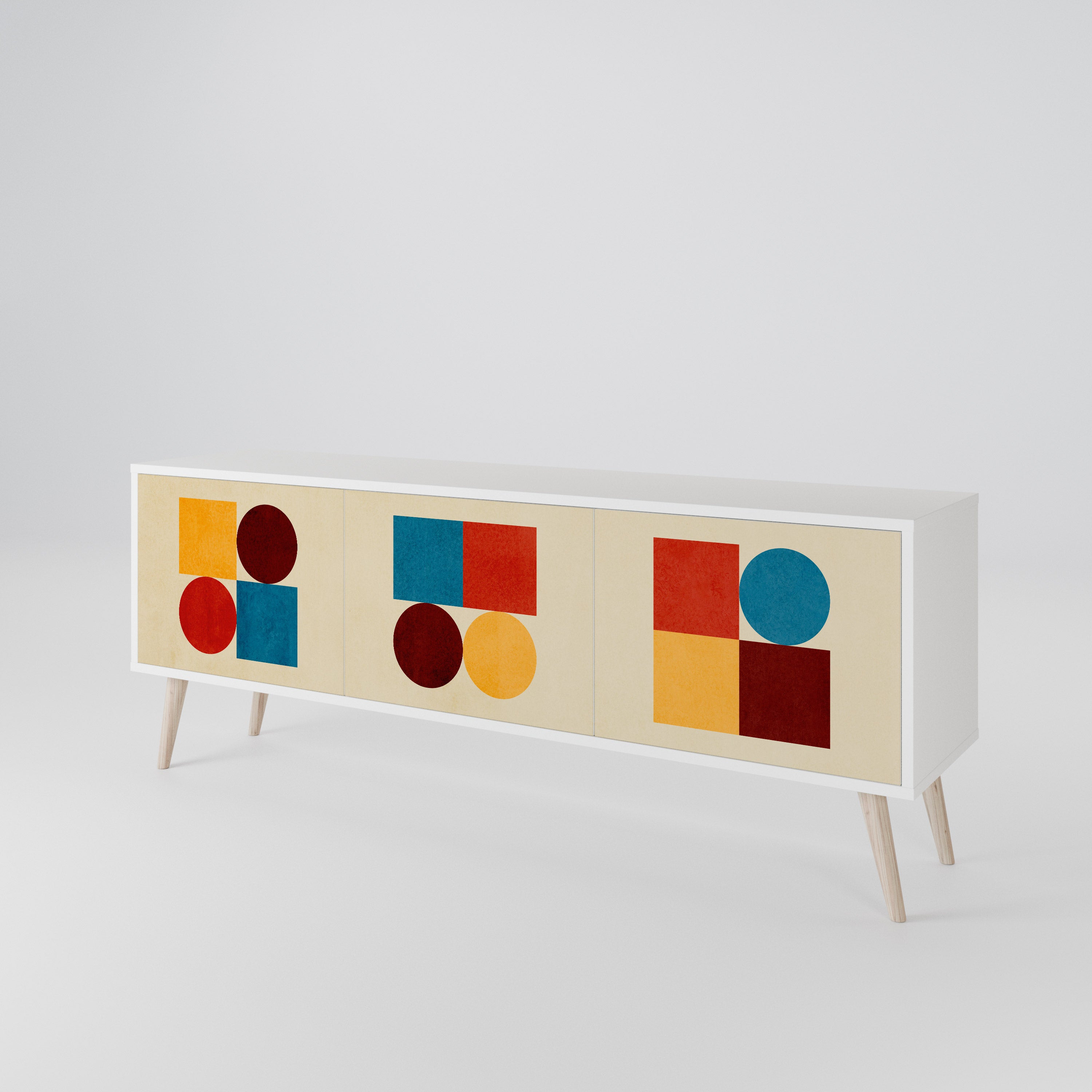 GEOMETRIC PUZZLE Mueble de TV de 3 Puertas