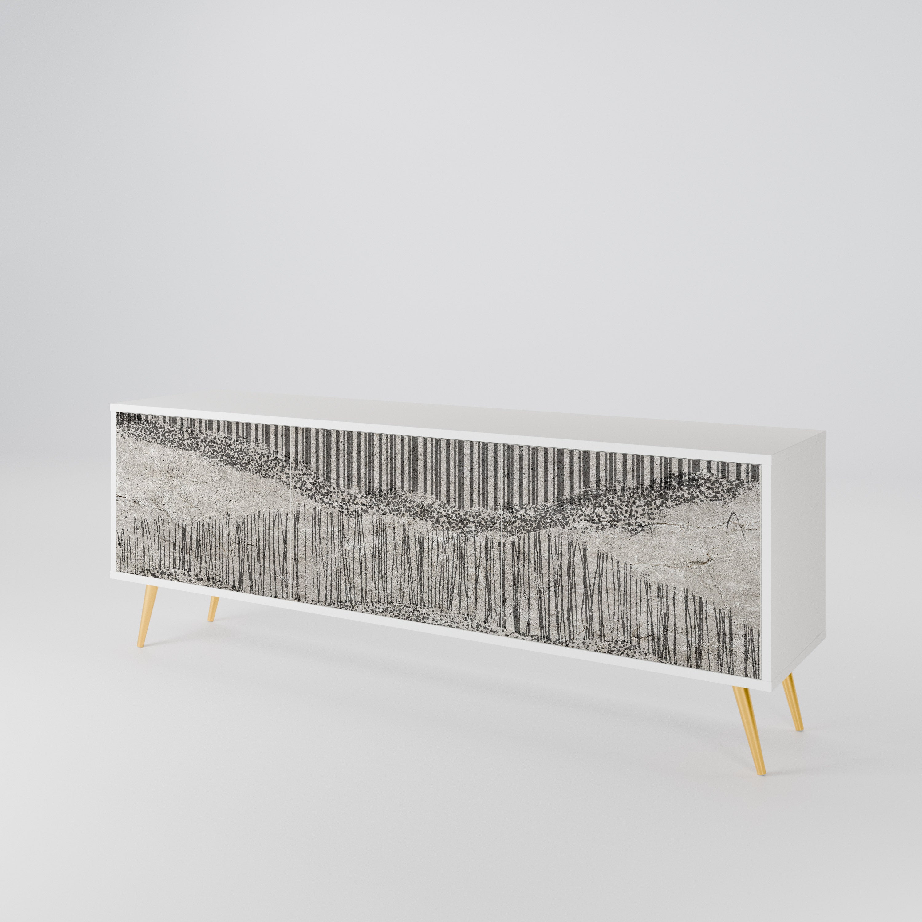 GRAIN LINES Mueble de TV de 3 Puertas