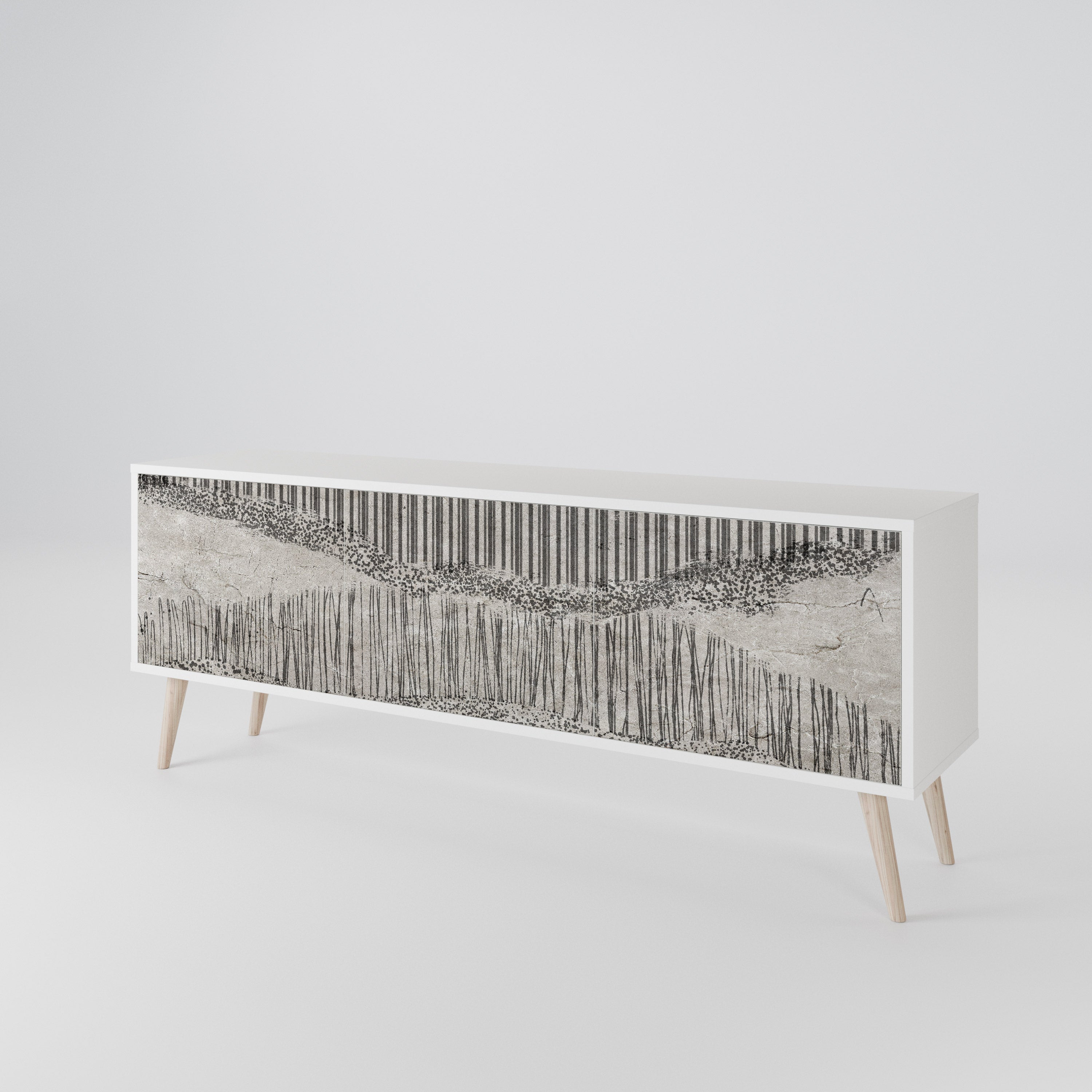 GRAIN LINES Mueble de TV de 3 Puertas