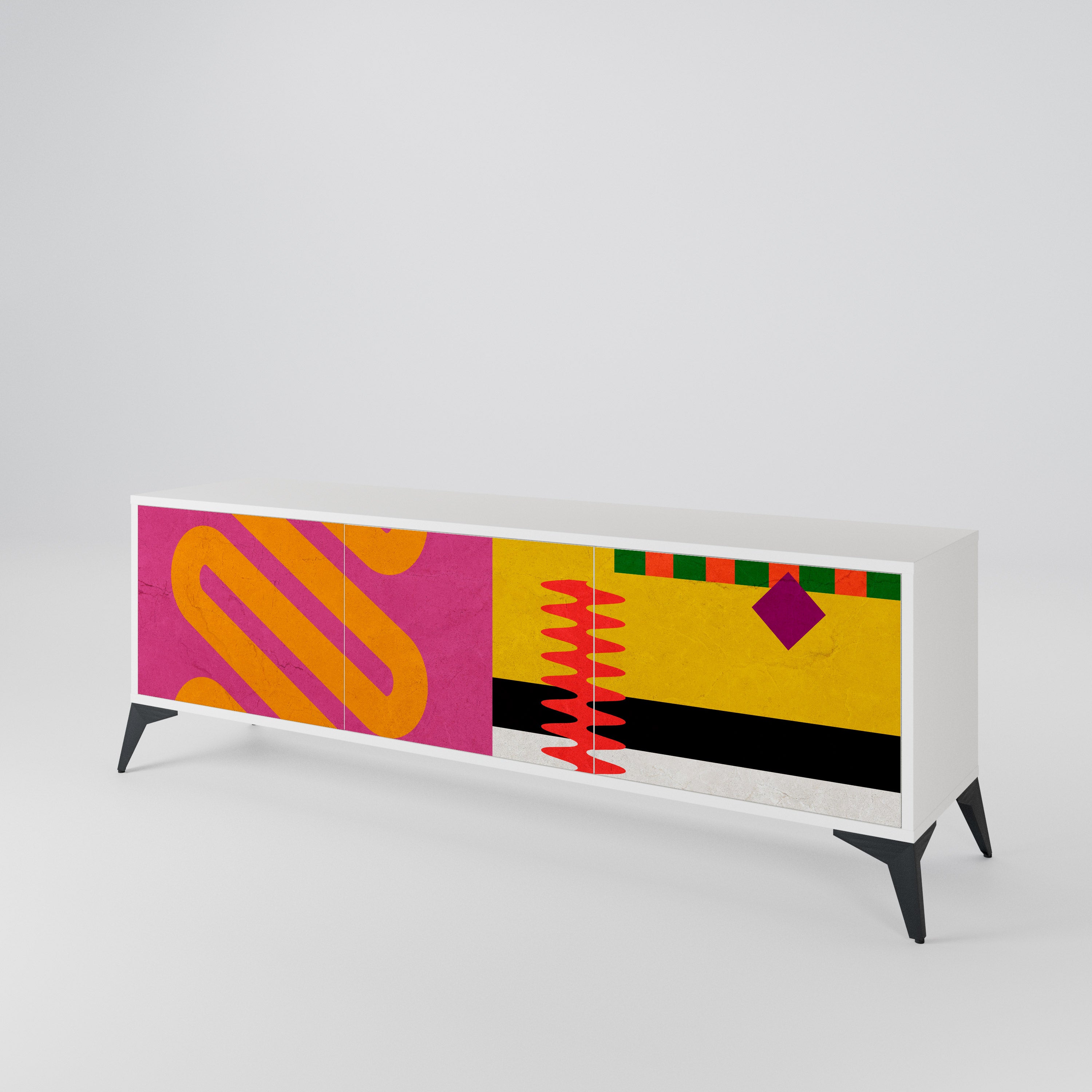 VIVID ART Mueble de TV de 3 Puertas