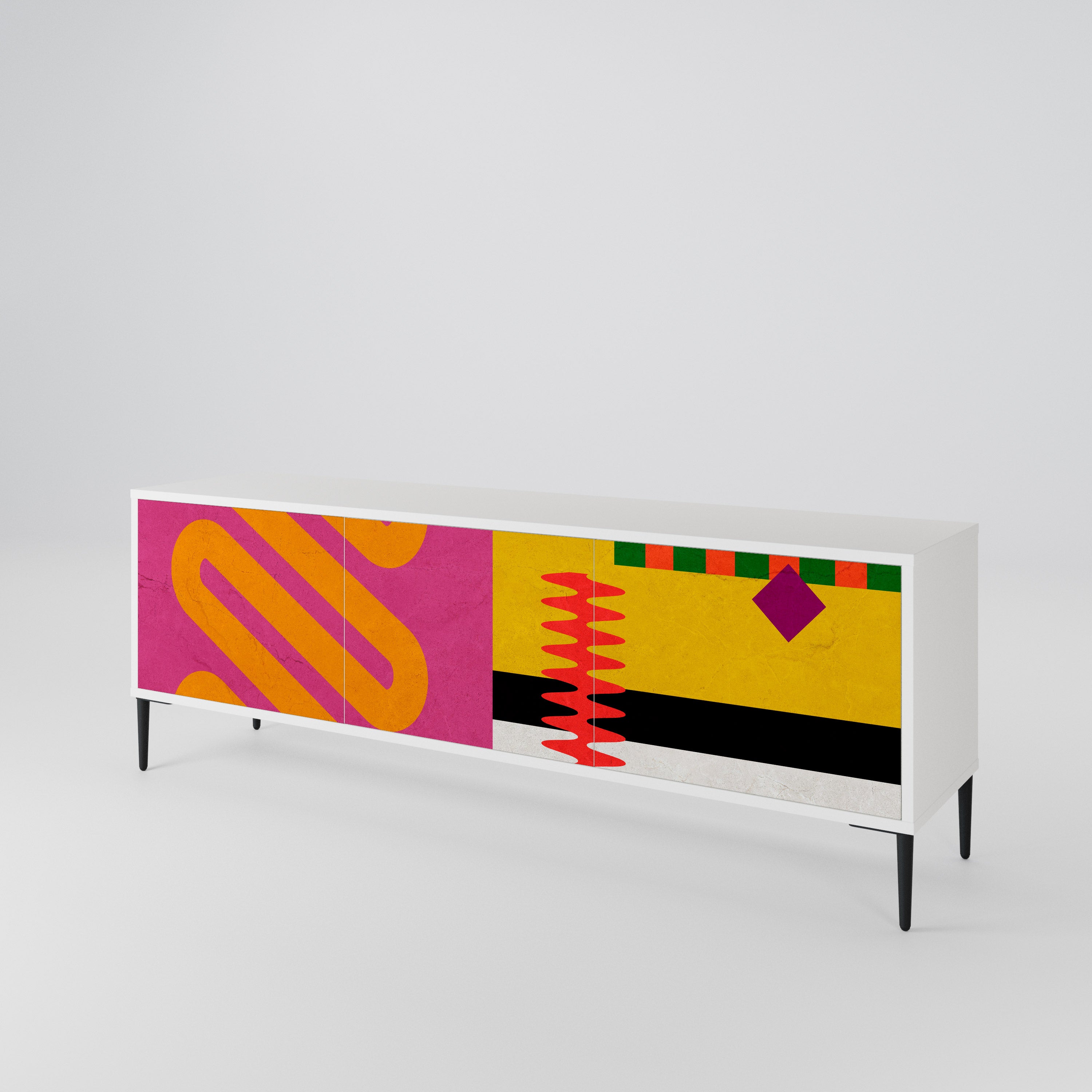 VIVID ART Mueble de TV de 3 Puertas