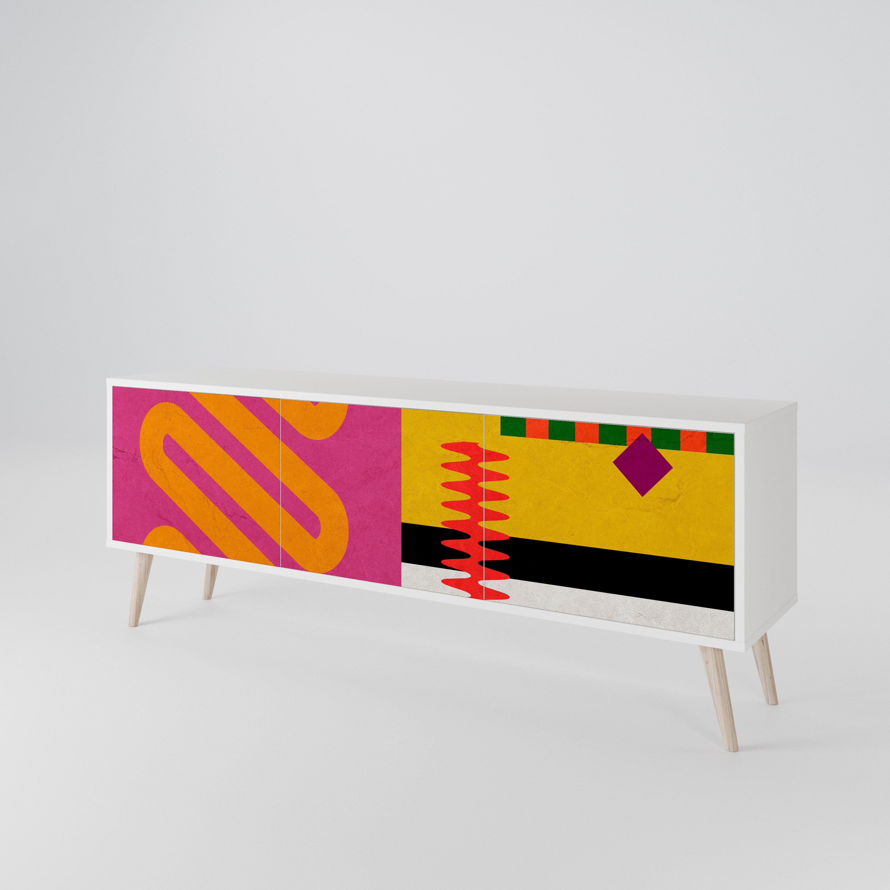 VIVID ART Mueble de TV de 3 Puertas