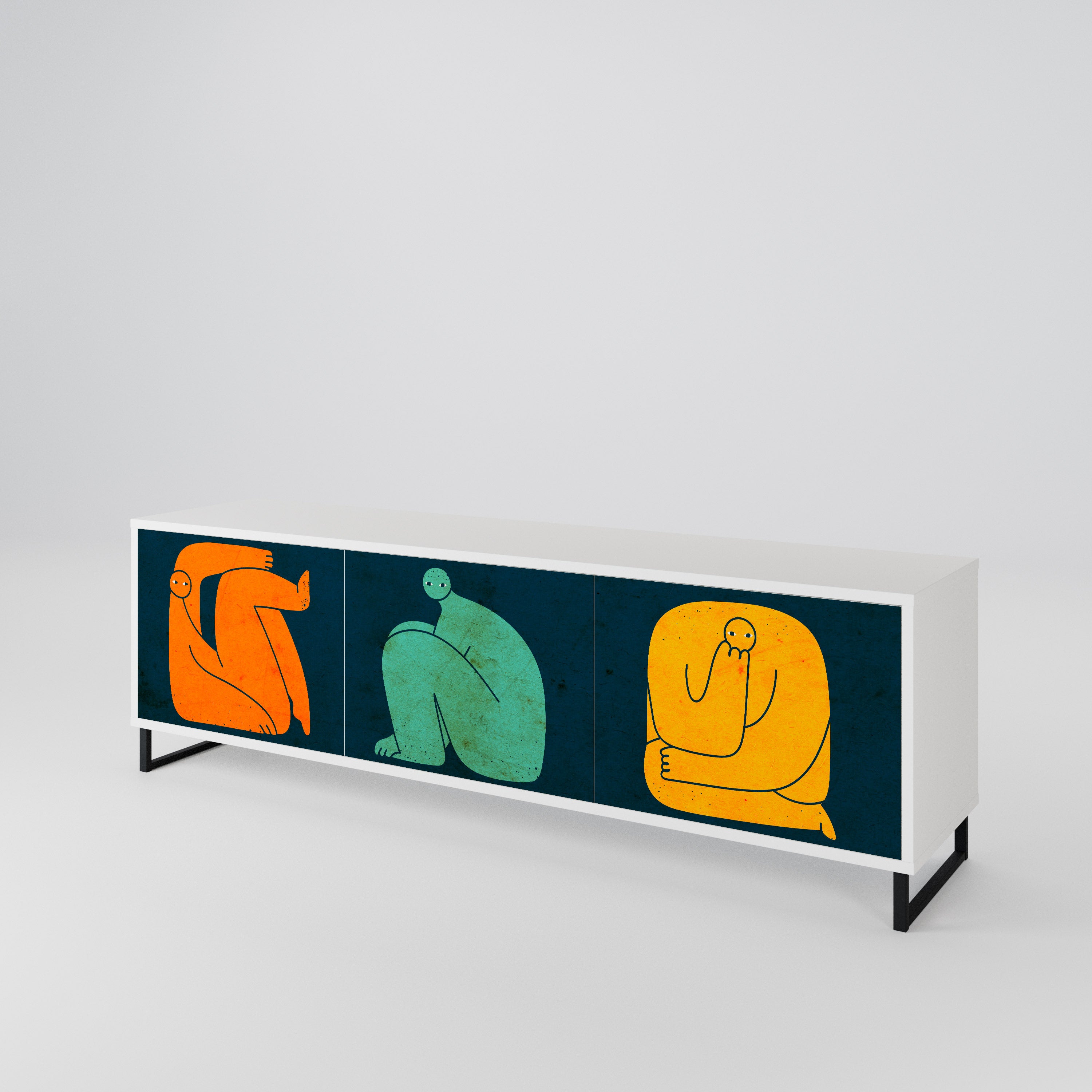 TOGETHER BUT SEPARATELY Mueble de TV de 3 Puertas