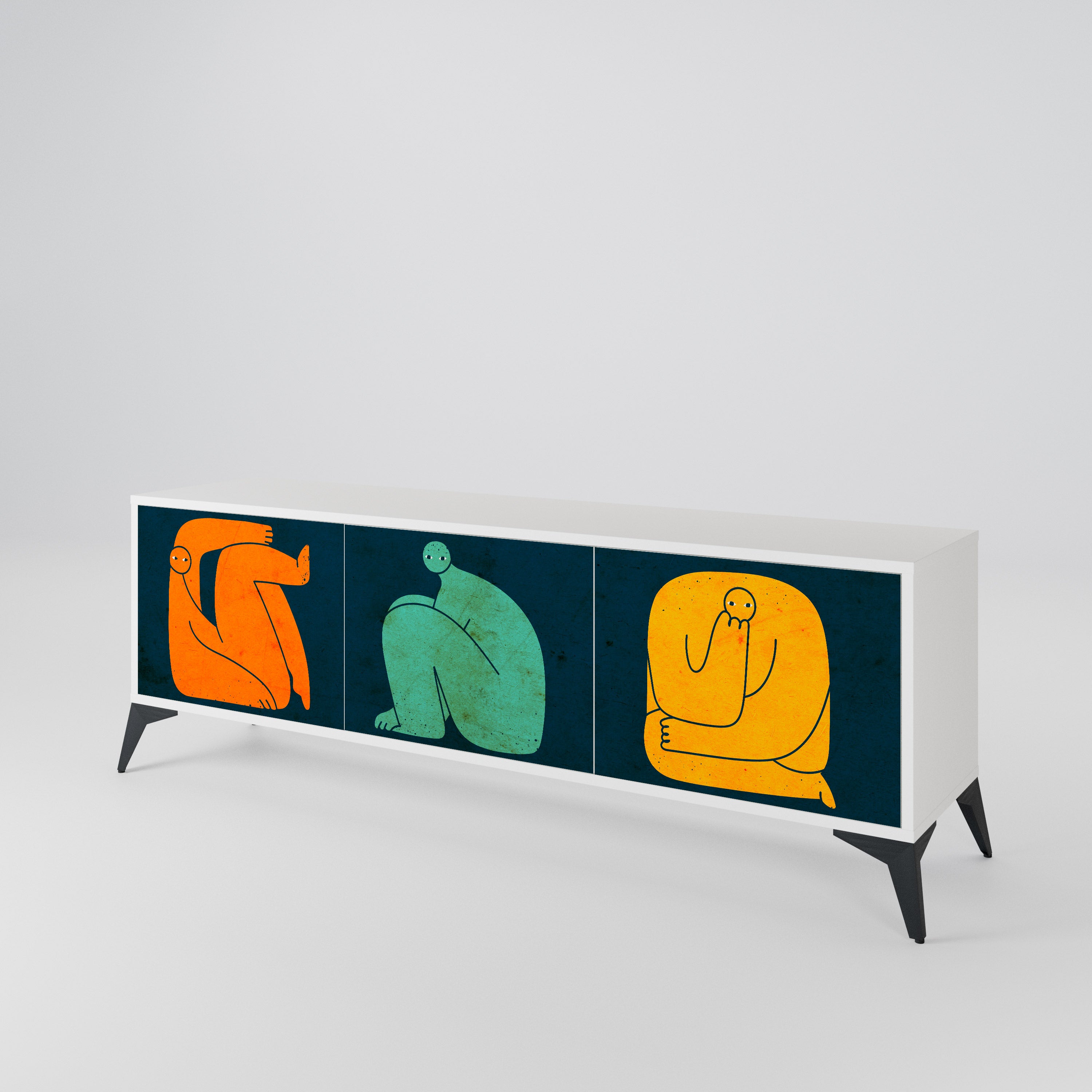 TOGETHER BUT SEPARATELY Mueble de TV de 3 Puertas
