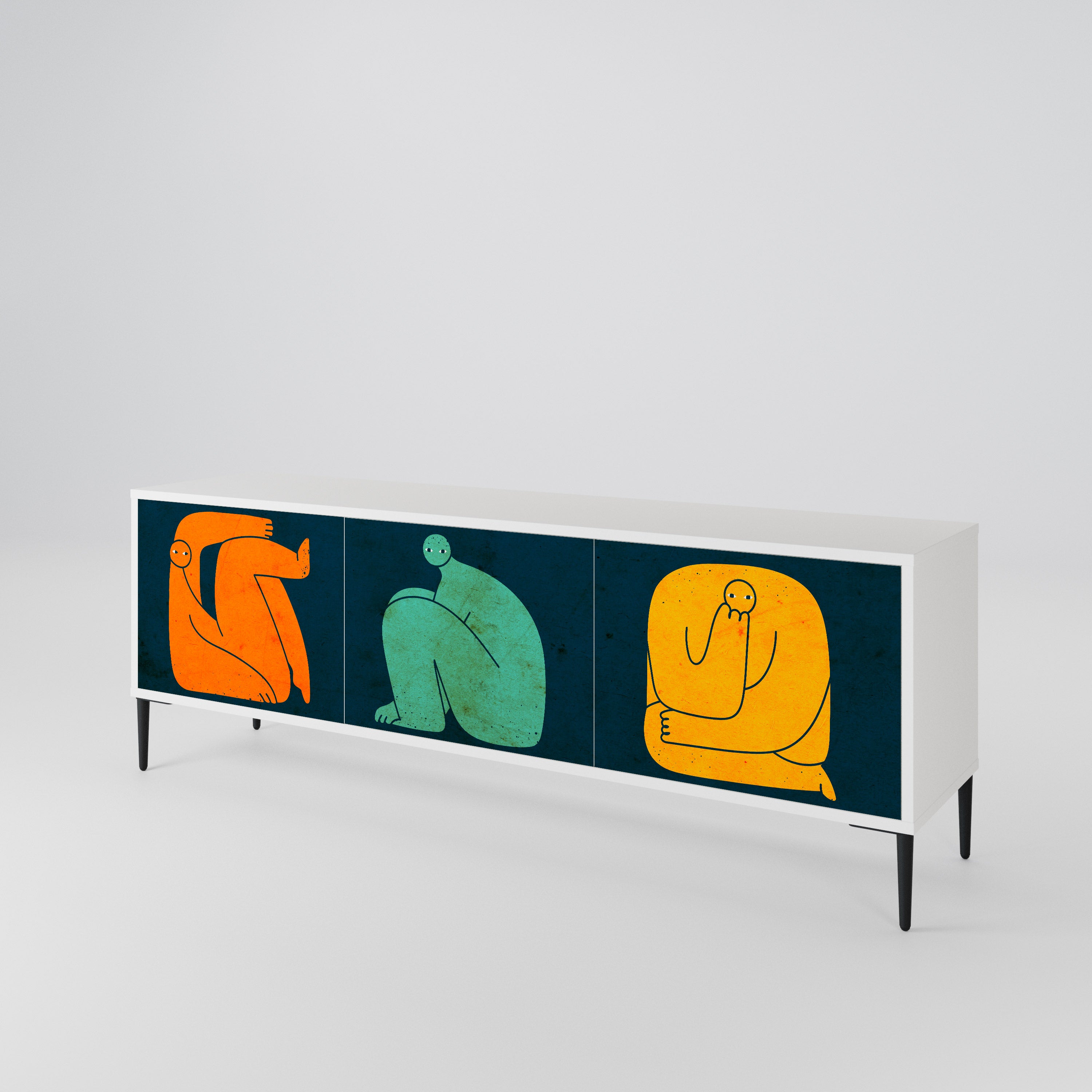 TOGETHER BUT SEPARATELY Mueble de TV de 3 Puertas