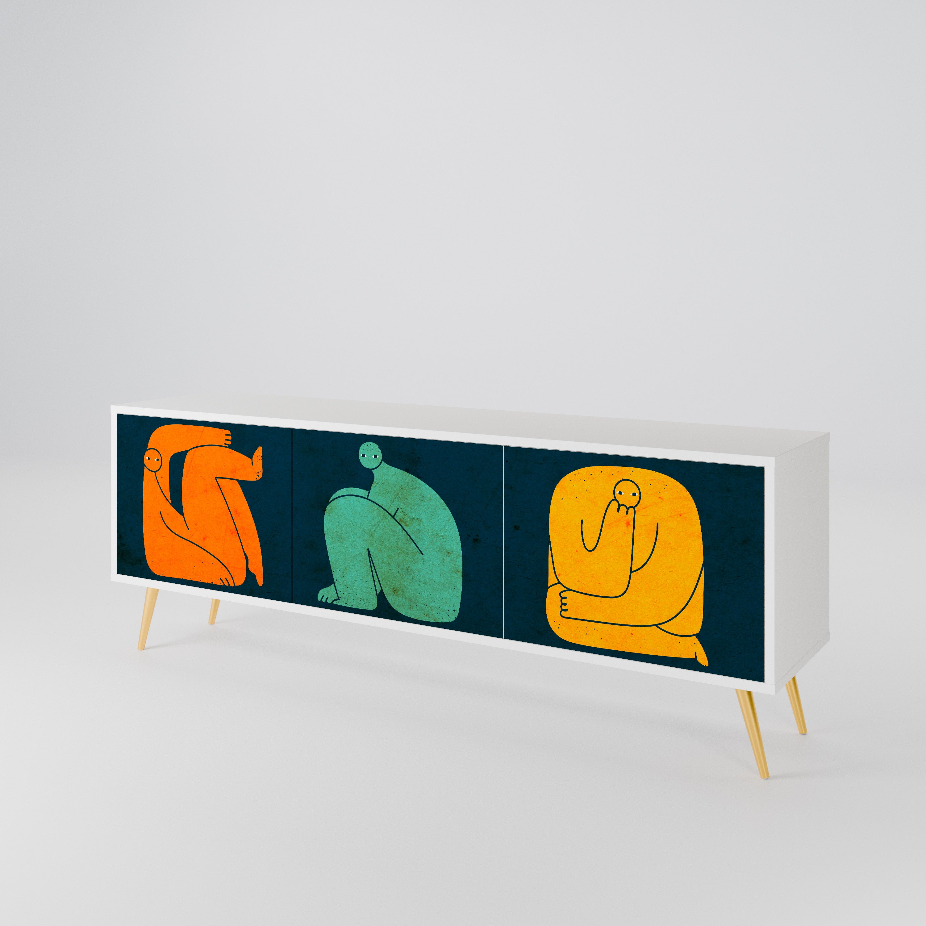 TOGETHER BUT SEPARATELY Mueble de TV de 3 Puertas