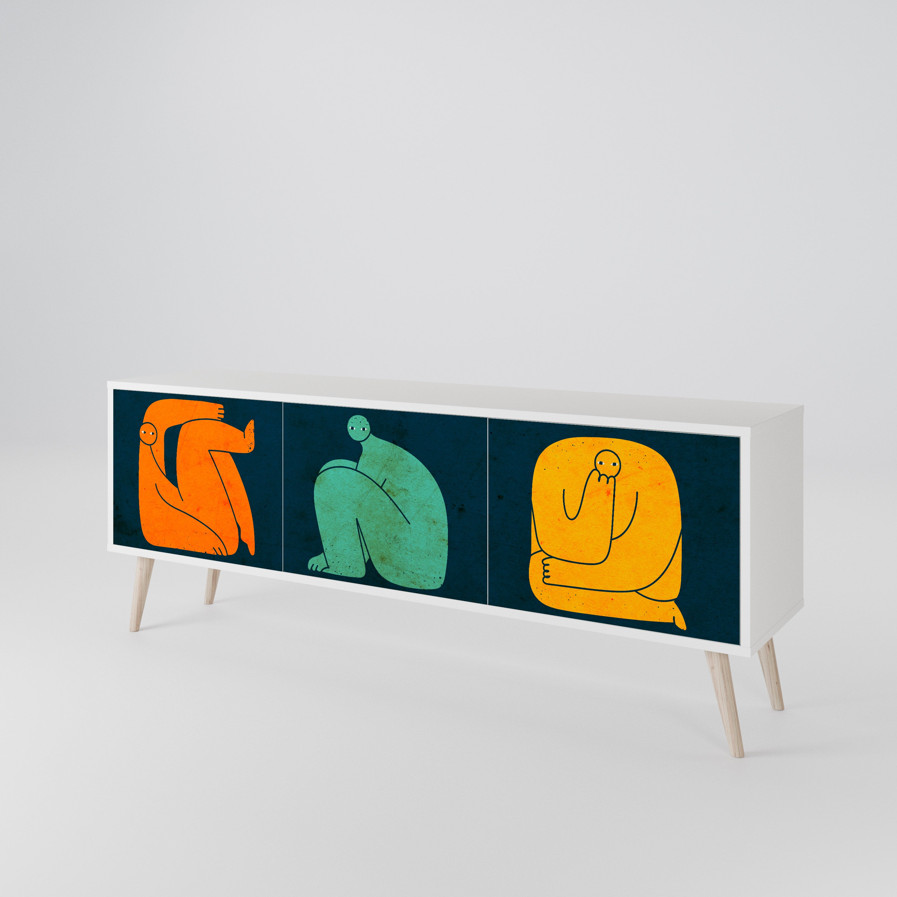 TOGETHER BUT SEPARATELY Mueble de TV de 3 Puertas