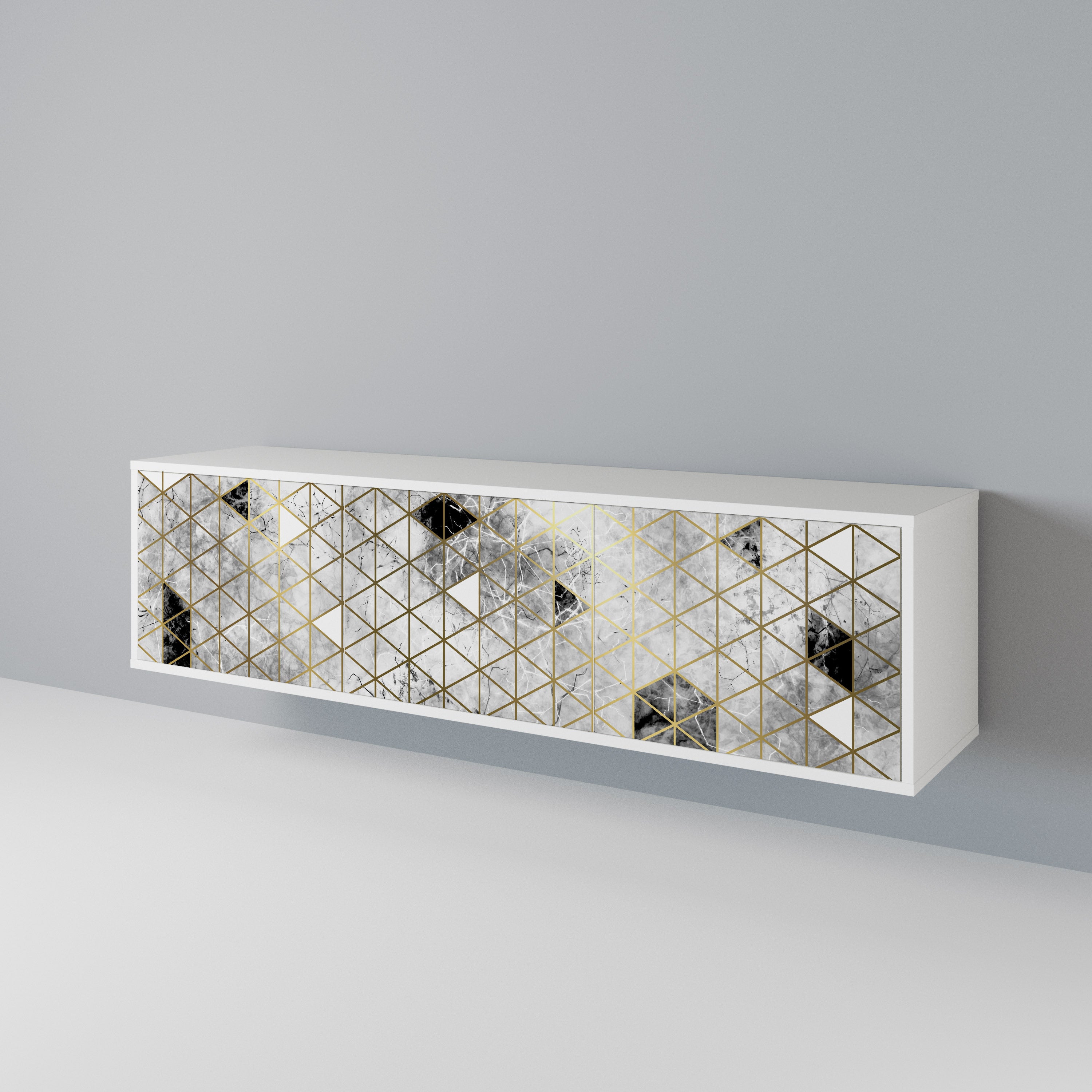 ASHEN ARIA Mueble de TV de 3 Puertas