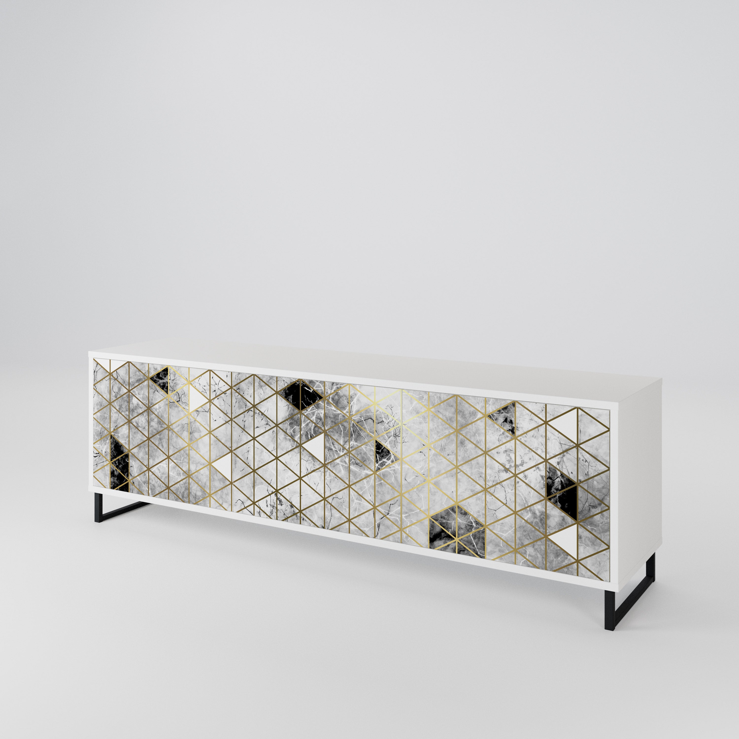 ASHEN ARIA Mueble de TV de 3 Puertas