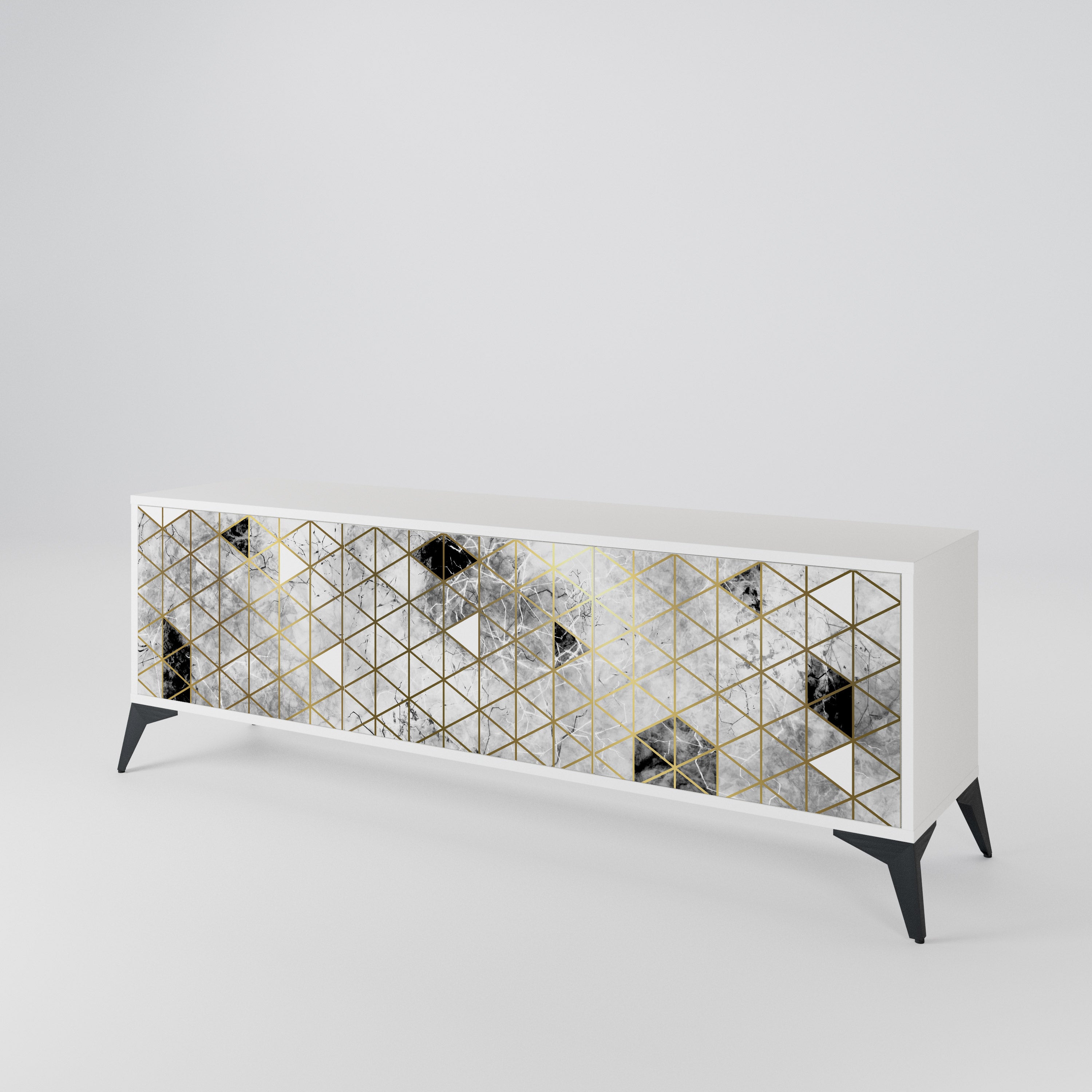 ASHEN ARIA Mueble de TV de 3 Puertas