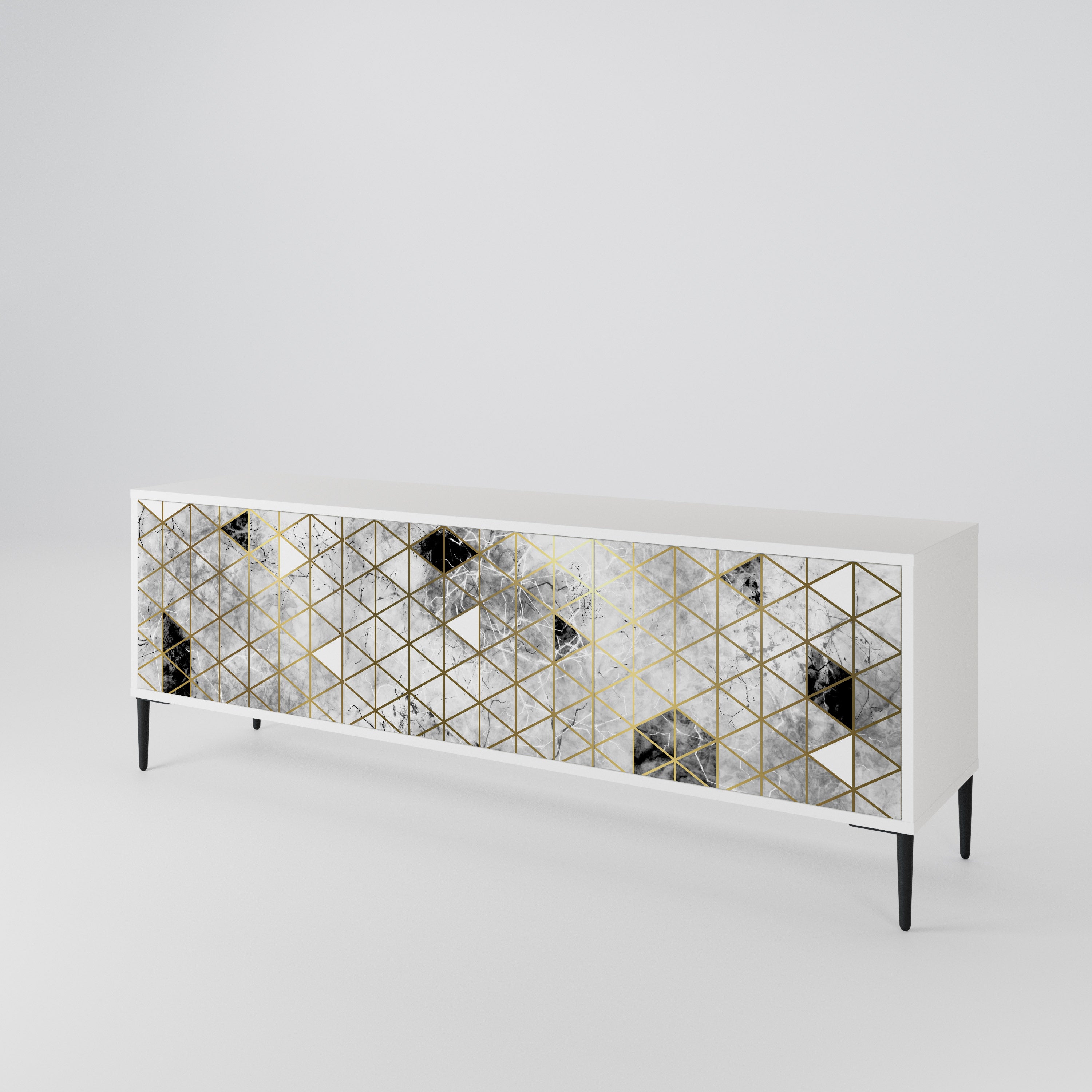 ASHEN ARIA Mueble de TV de 3 Puertas