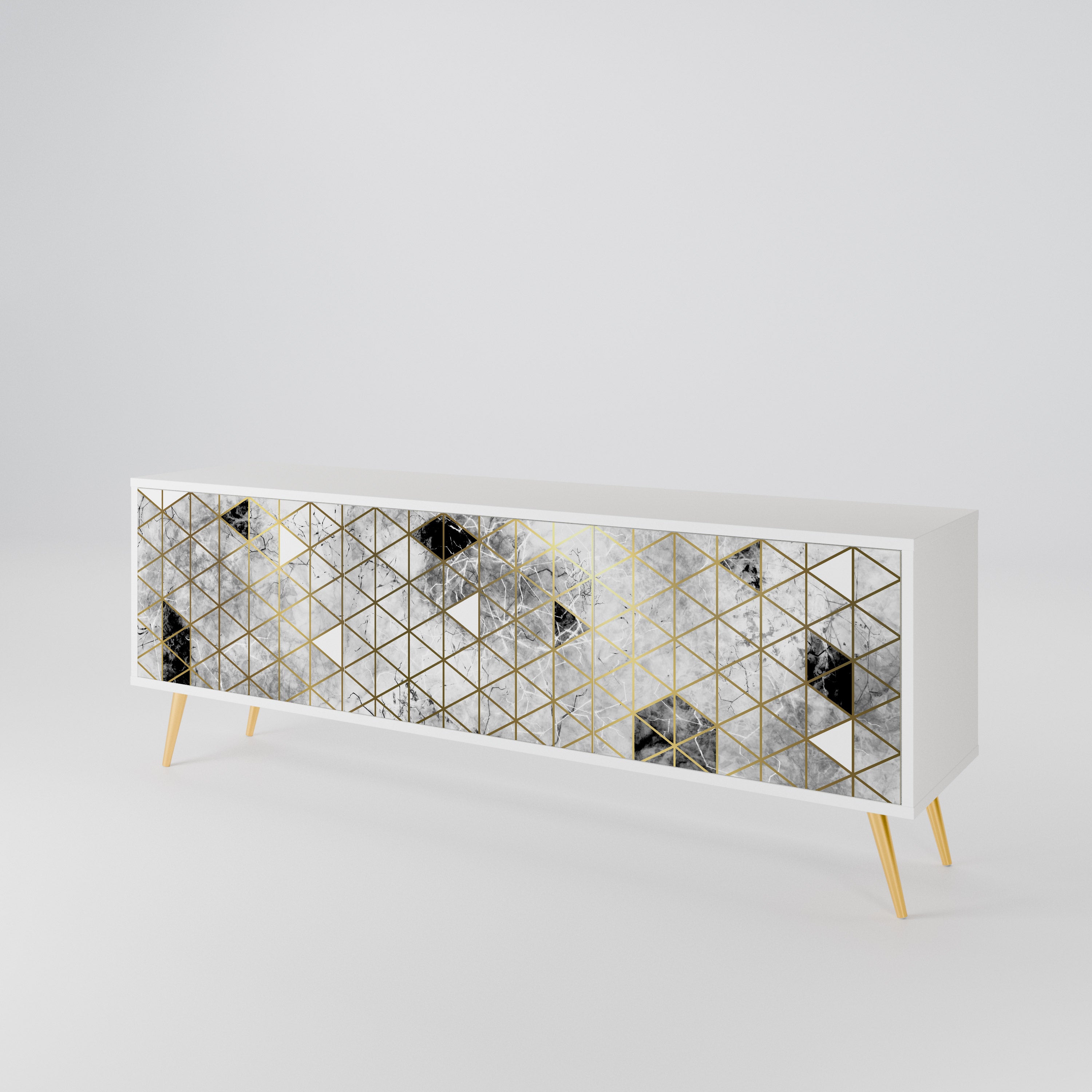 ASHEN ARIA Mueble de TV de 3 Puertas