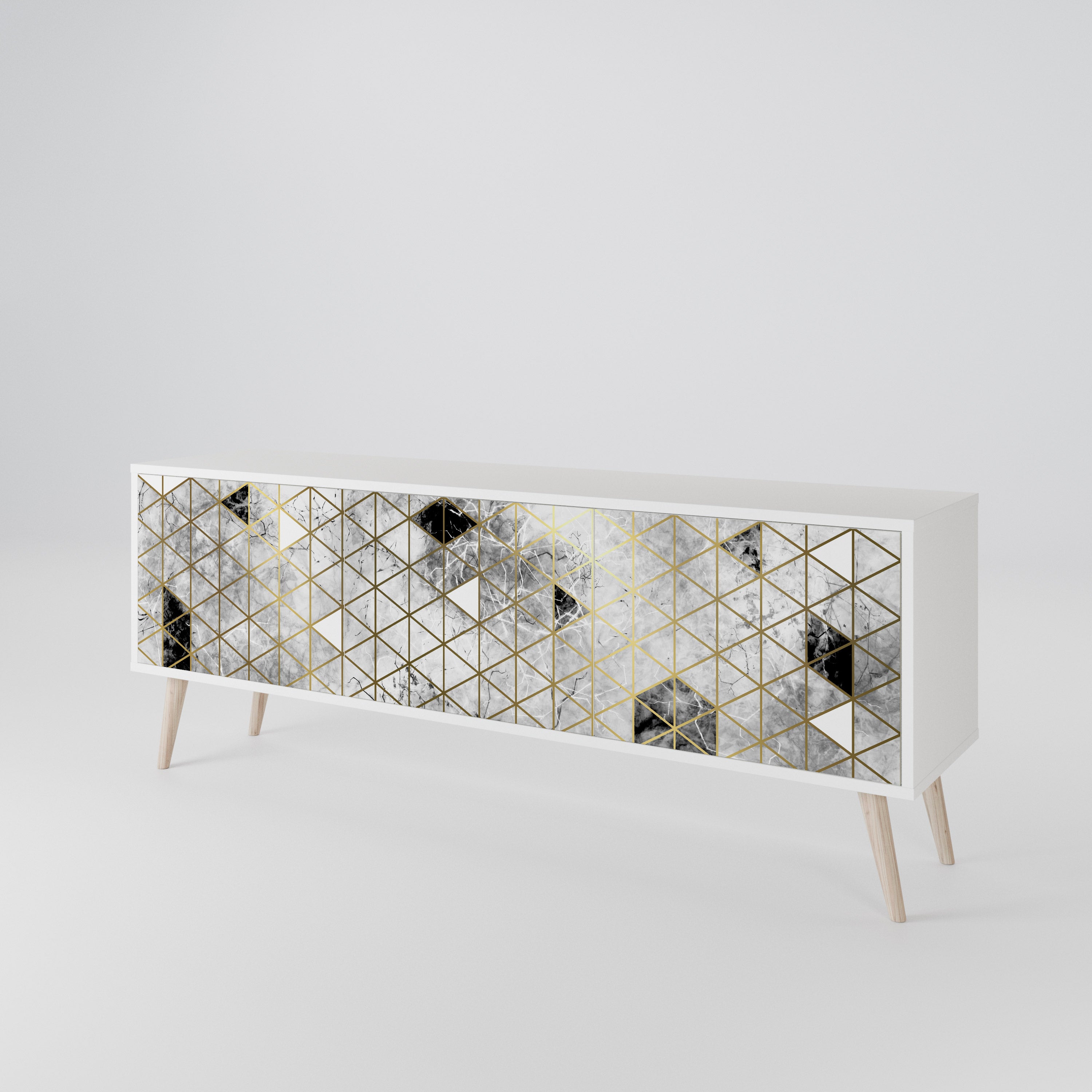 ASHEN ARIA Mueble de TV de 3 Puertas