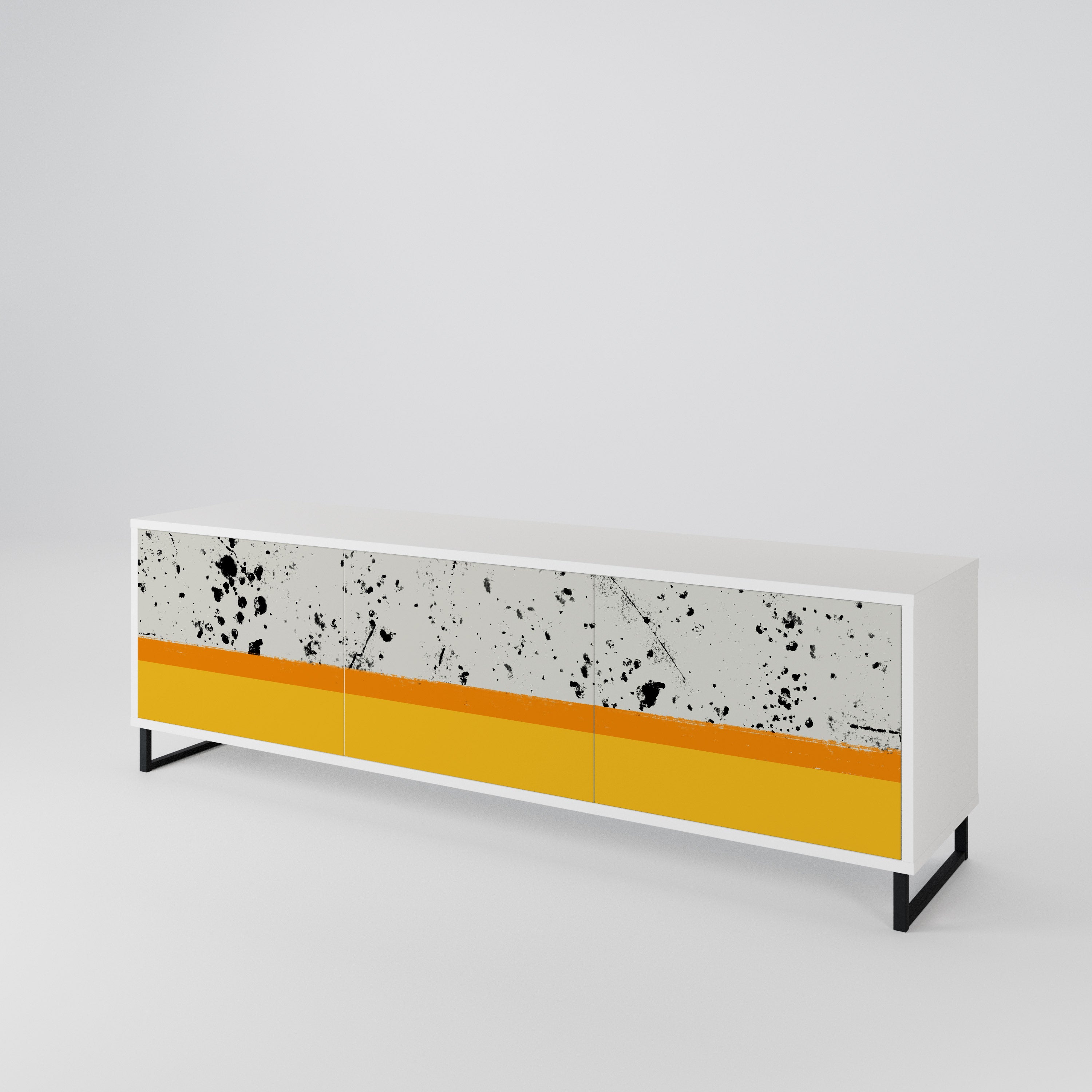 DYED BY ORANGE Mueble de TV de 3 Puertas