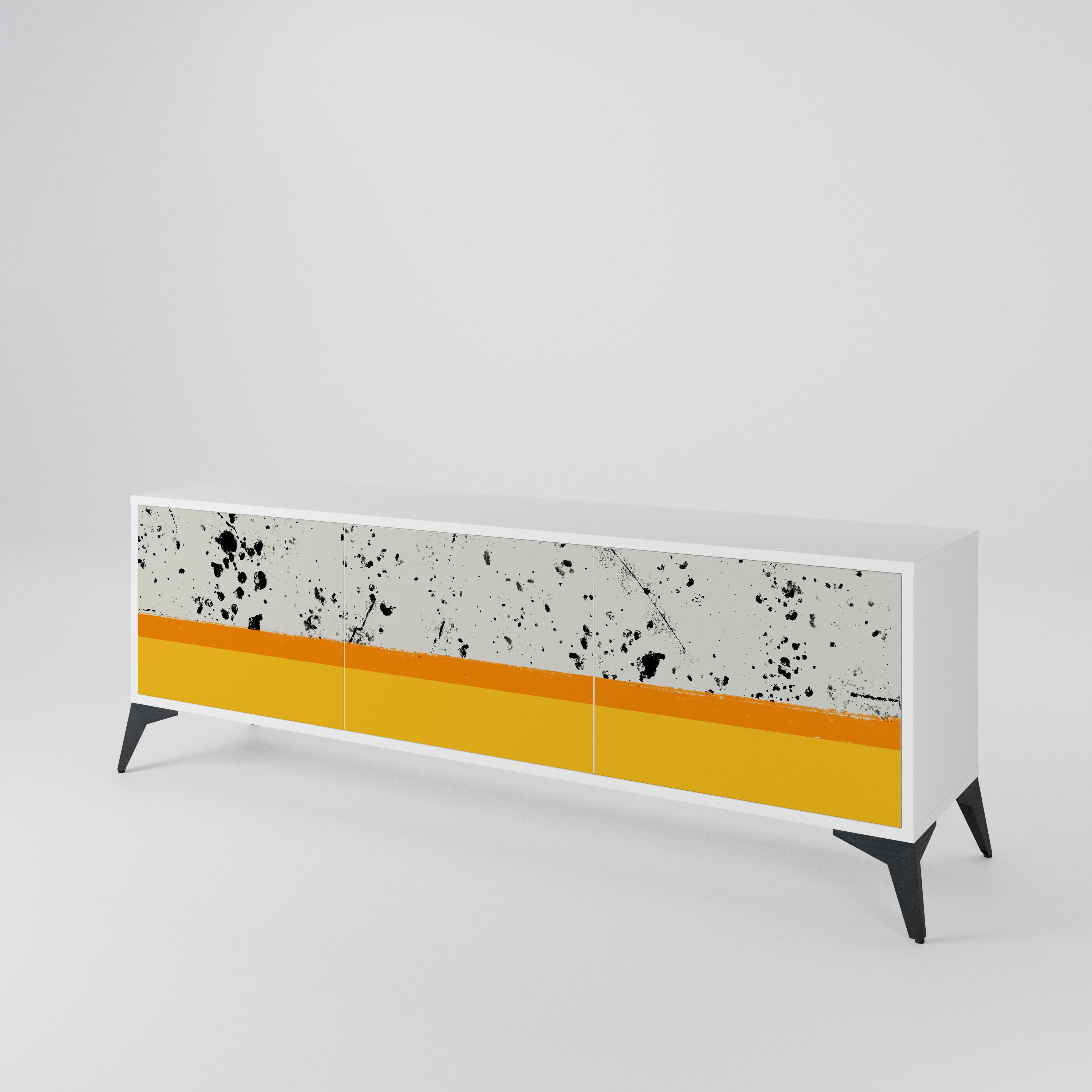 DYED BY ORANGE Mueble de TV de 3 Puertas