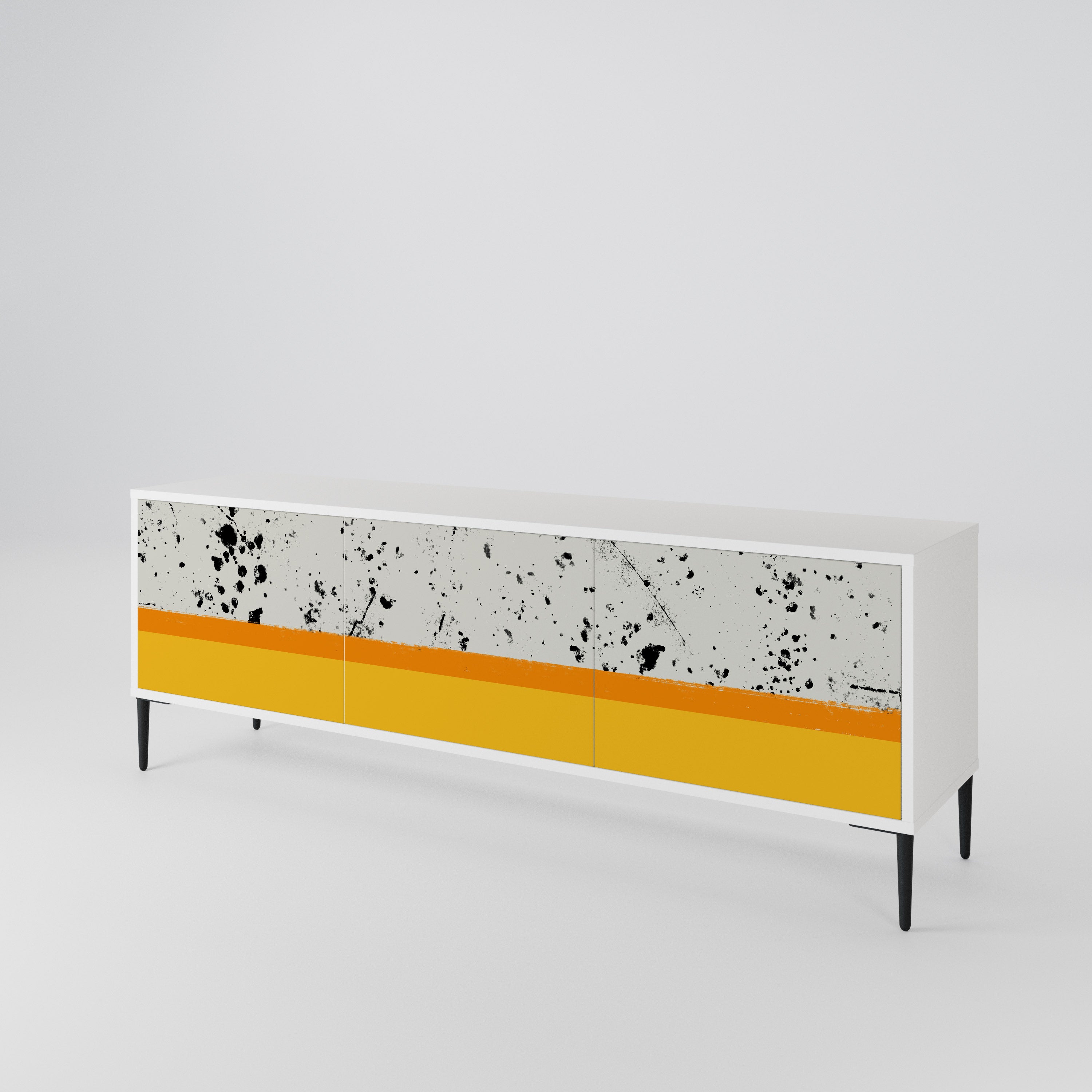 DYED BY ORANGE Mueble de TV de 3 Puertas