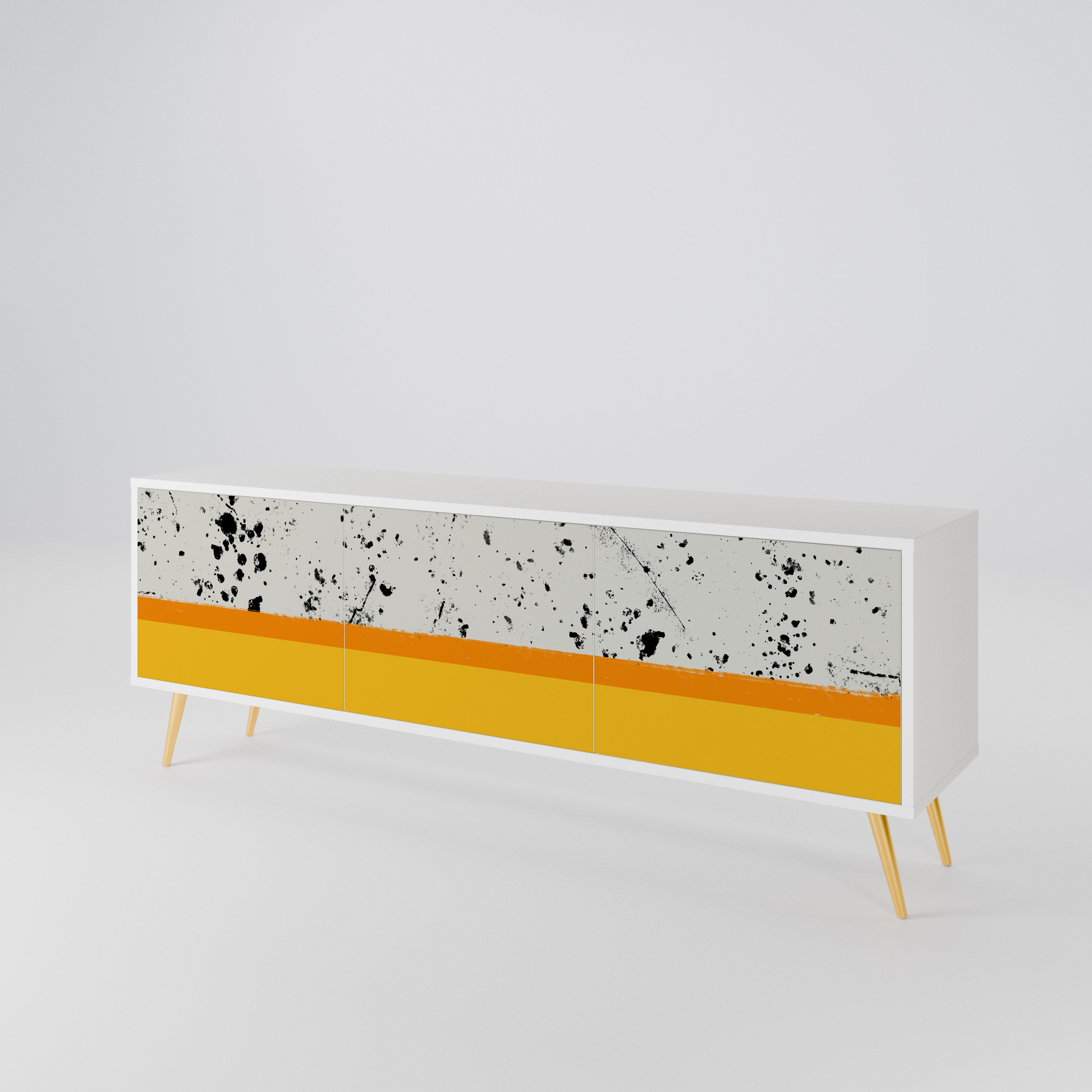 DYED BY ORANGE Mueble de TV de 3 Puertas