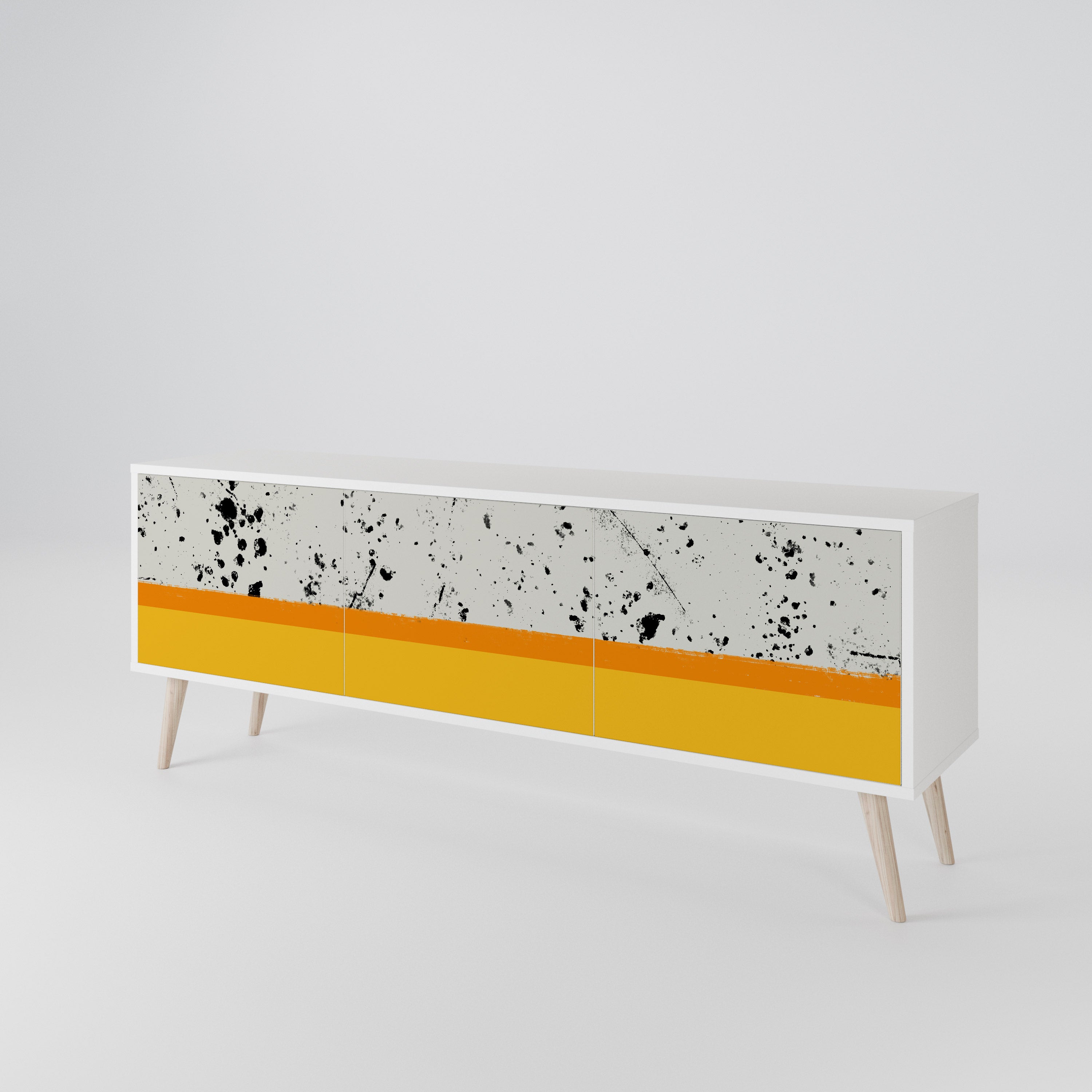 DYED BY ORANGE Mueble de TV de 3 Puertas