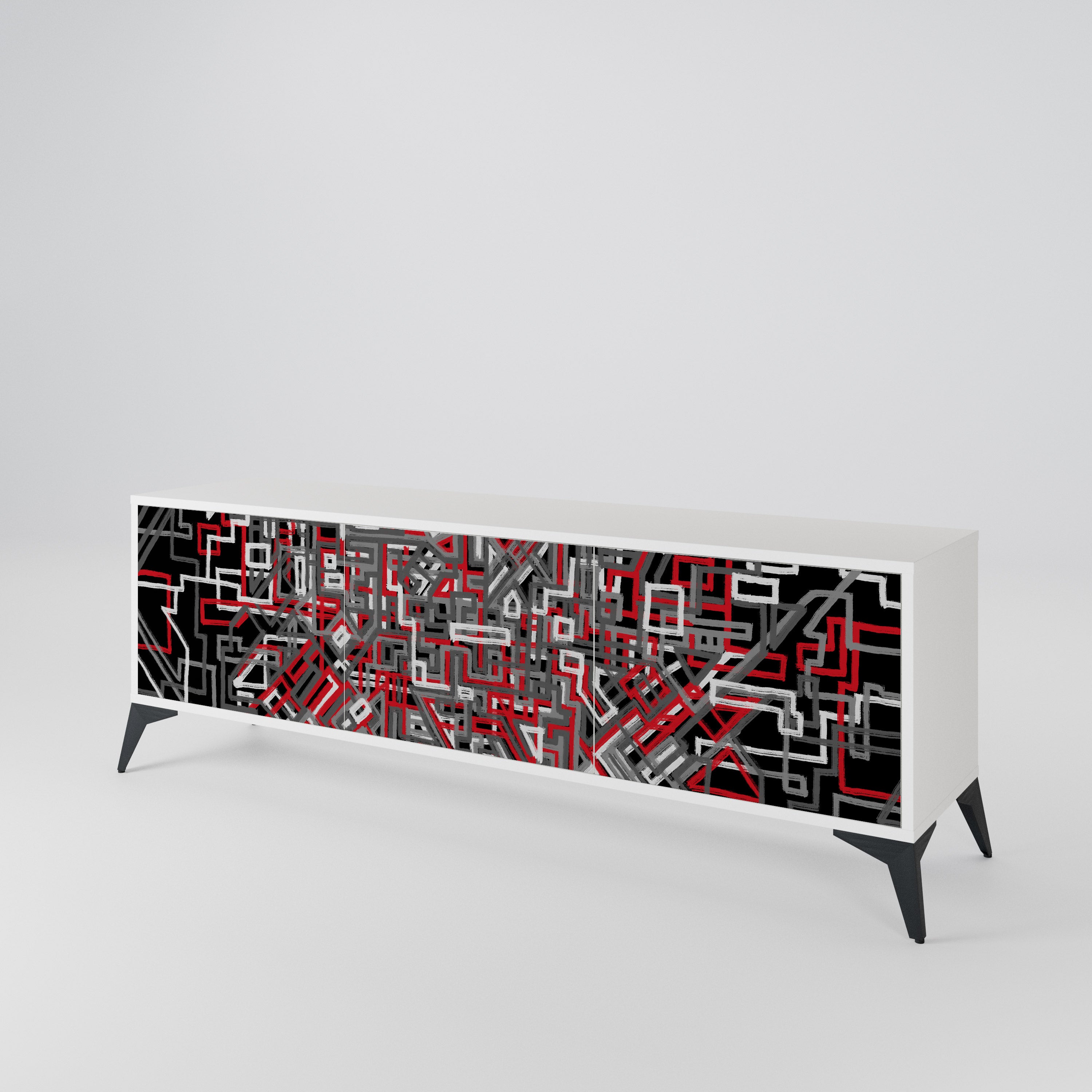 BROKEN LINES Mueble de TV de 3 Puertas
