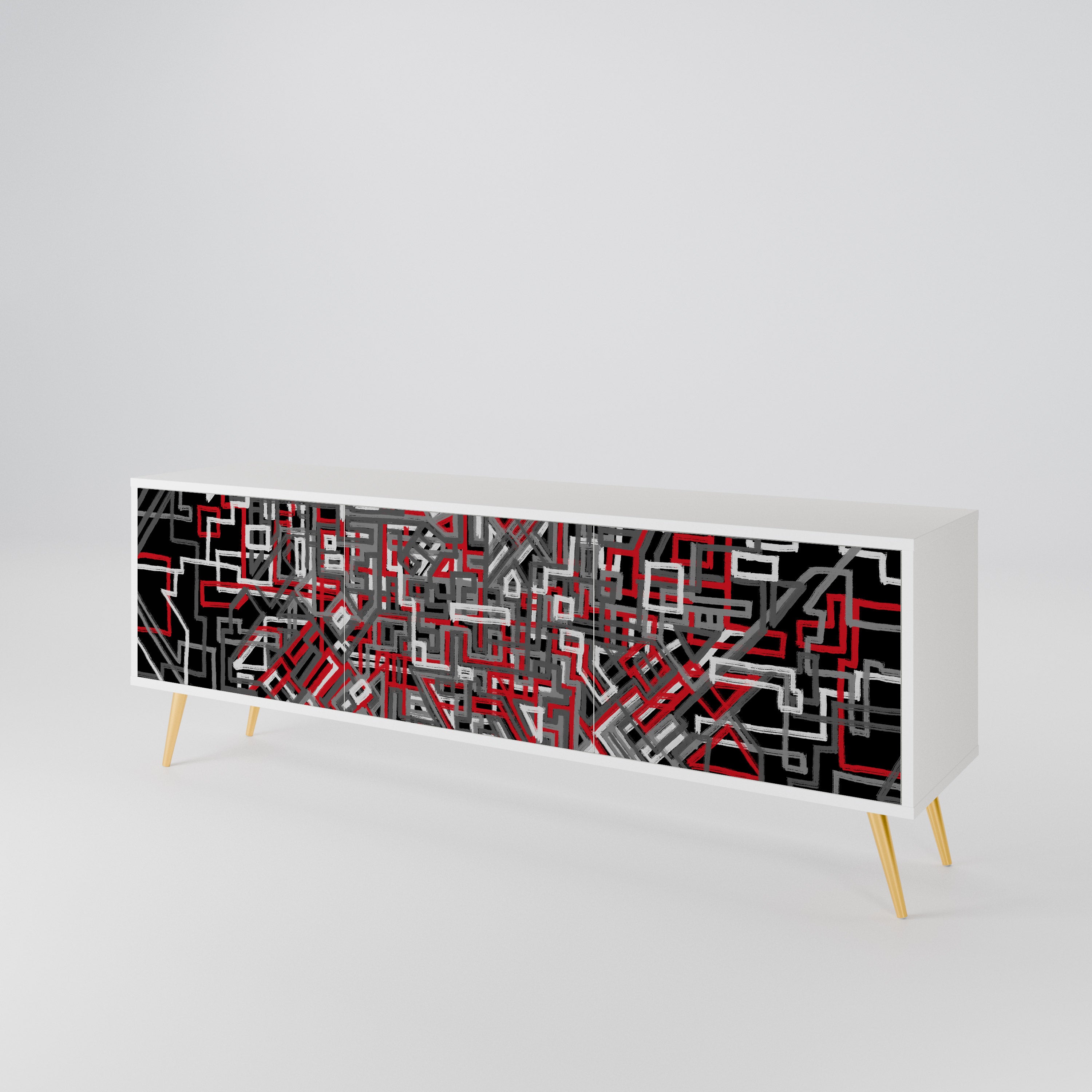 BROKEN LINES Mueble de TV de 3 Puertas