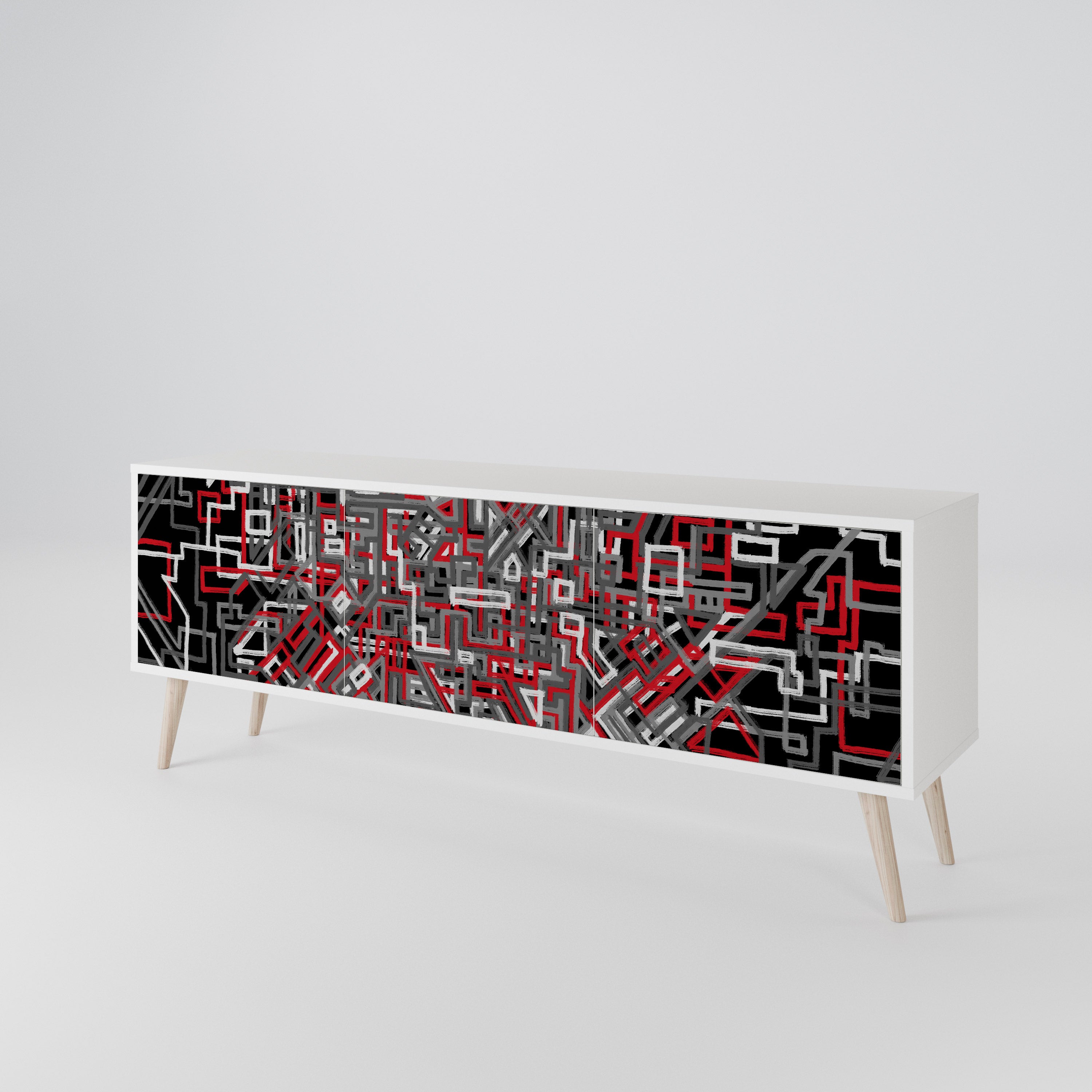 BROKEN LINES Mueble de TV de 3 Puertas