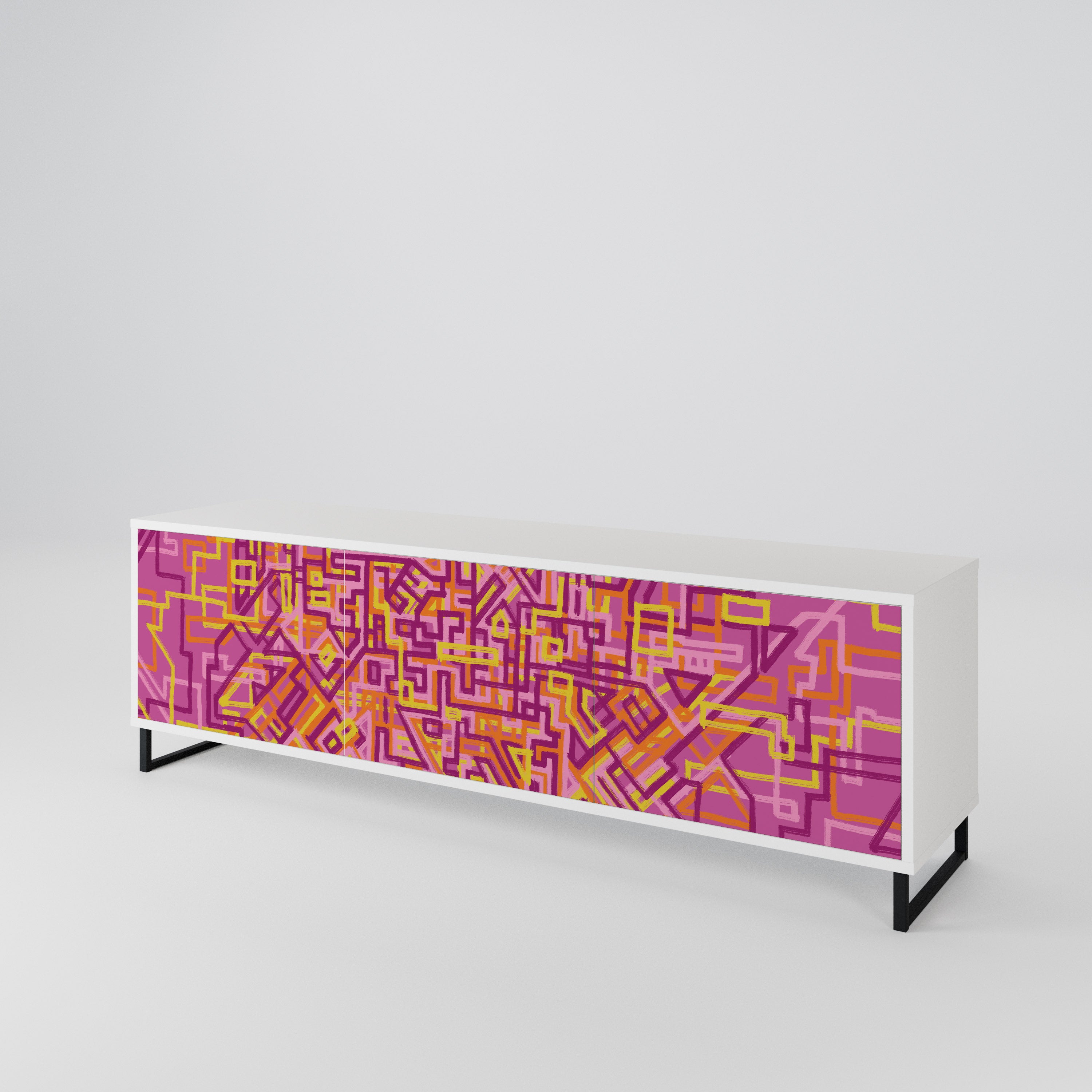 LOVELY MEMORIES Mueble de TV de 3 Puertas
