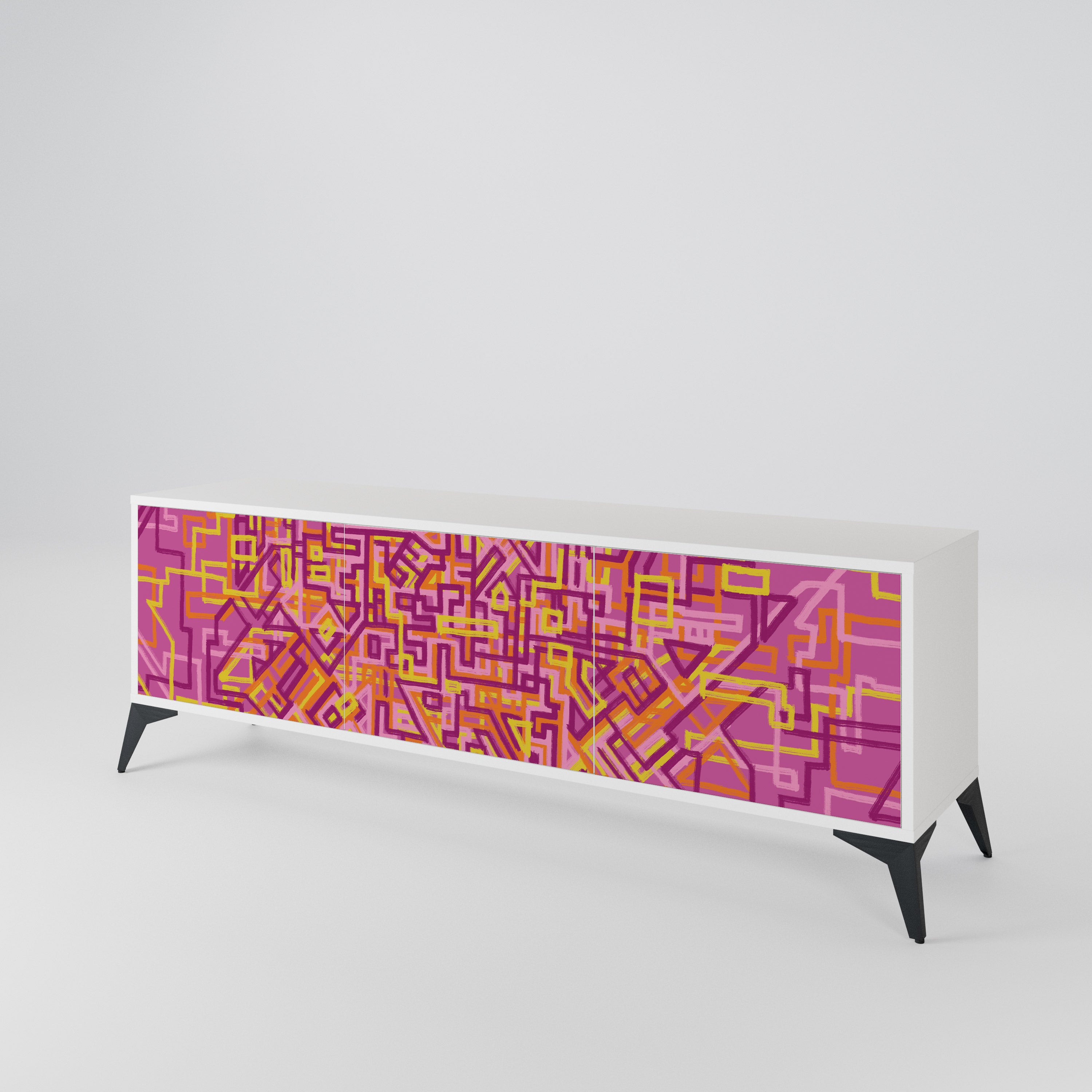 LOVELY MEMORIES Mueble de TV de 3 Puertas