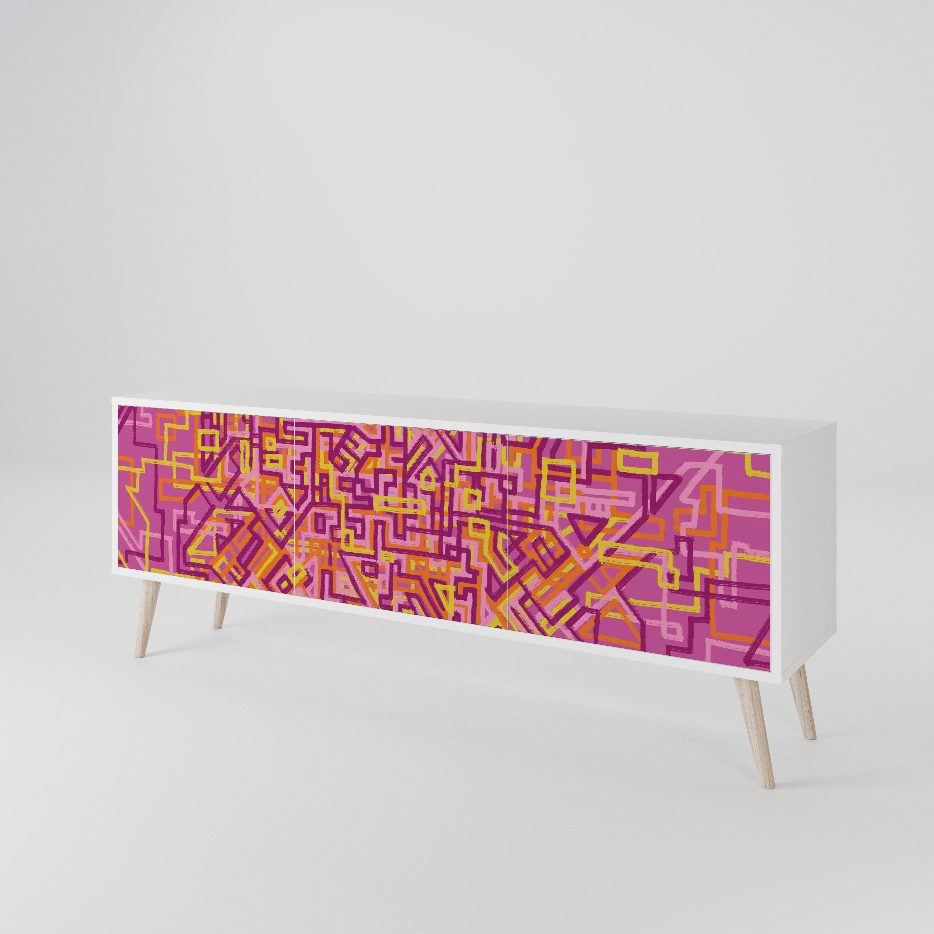 LOVELY MEMORIES Mueble de TV de 3 Puertas
