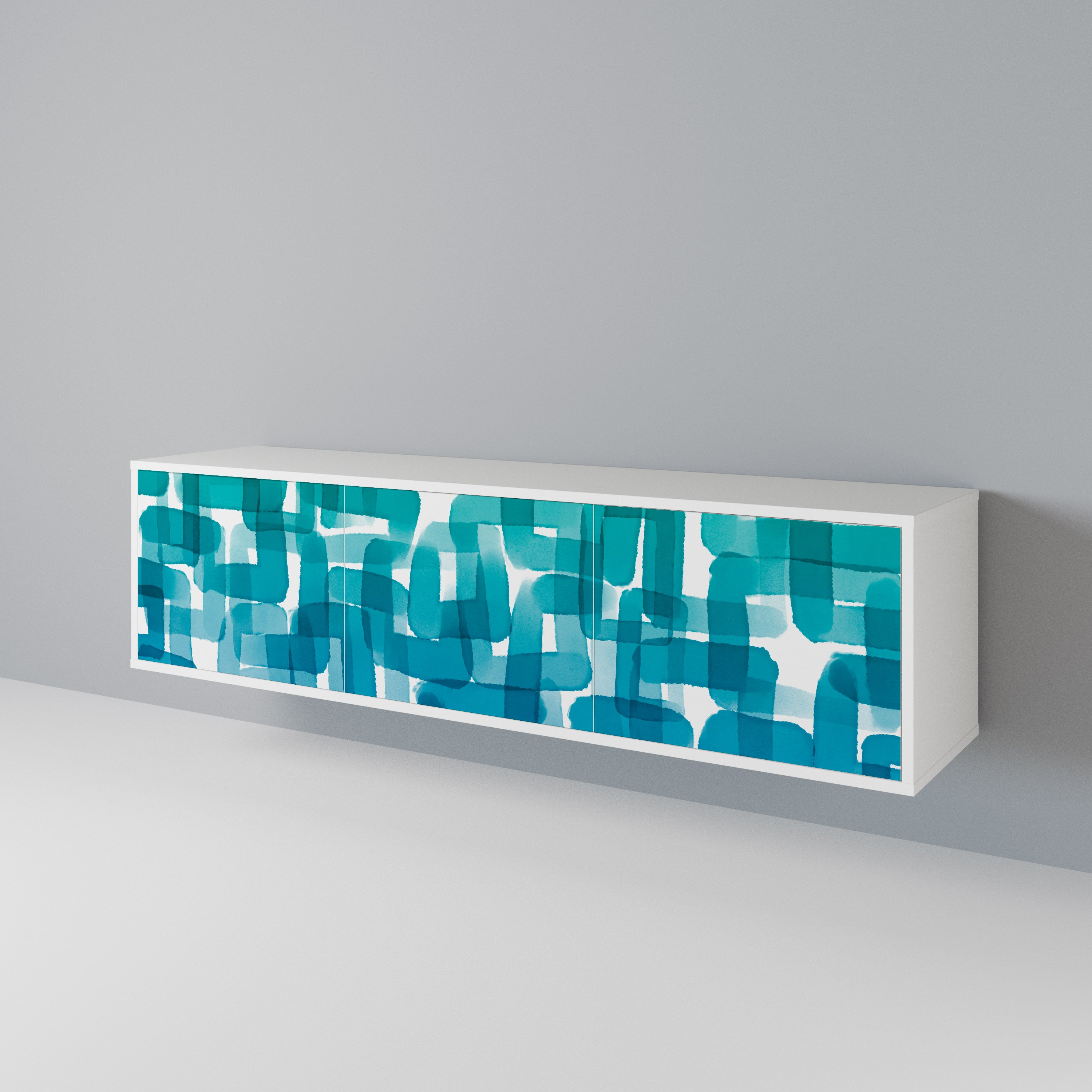 TURQUOISE RECTANGLES Mueble de TV de 3 Puertas