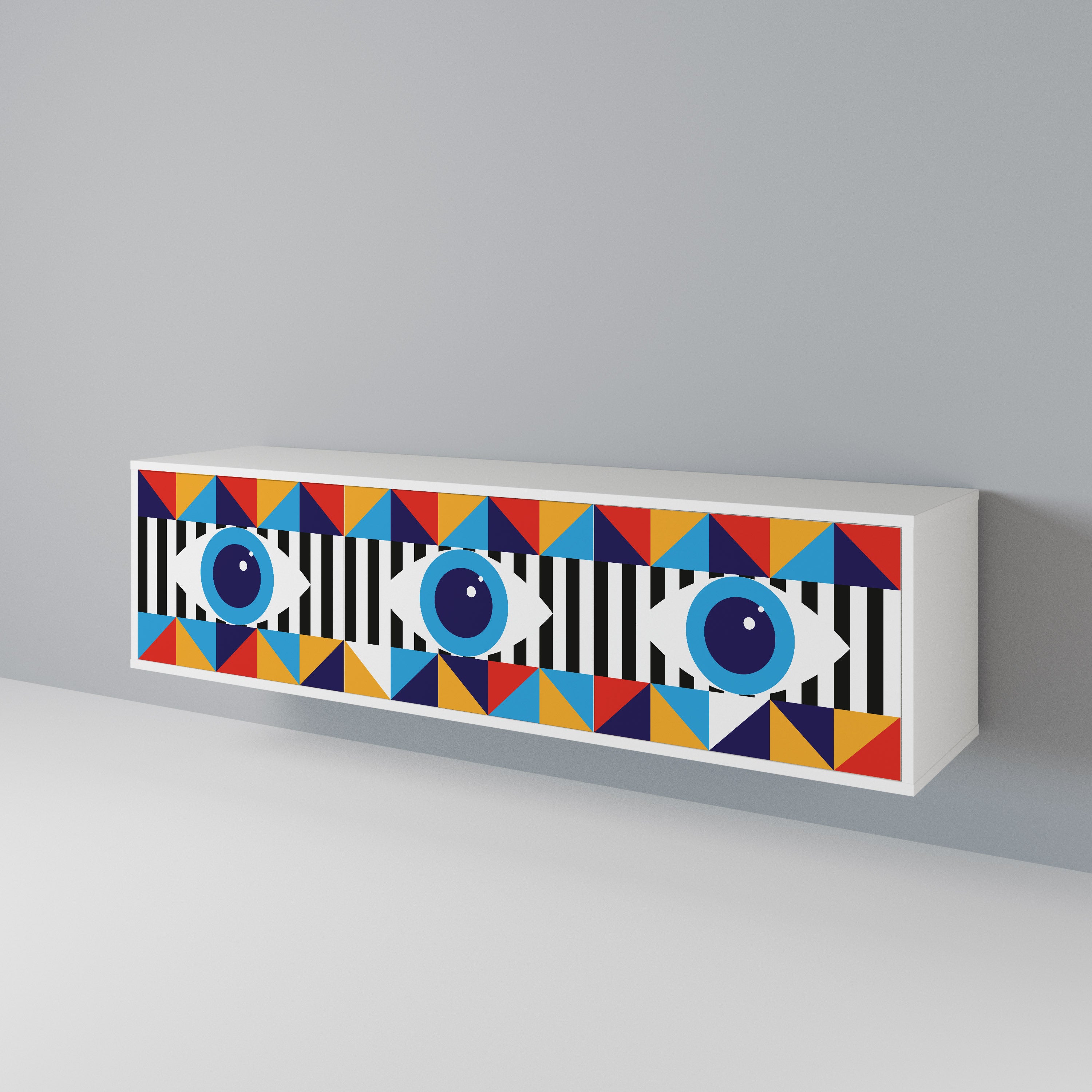 ABSTRACTION AND GEOMETRY Mueble de TV de 3 Puertas