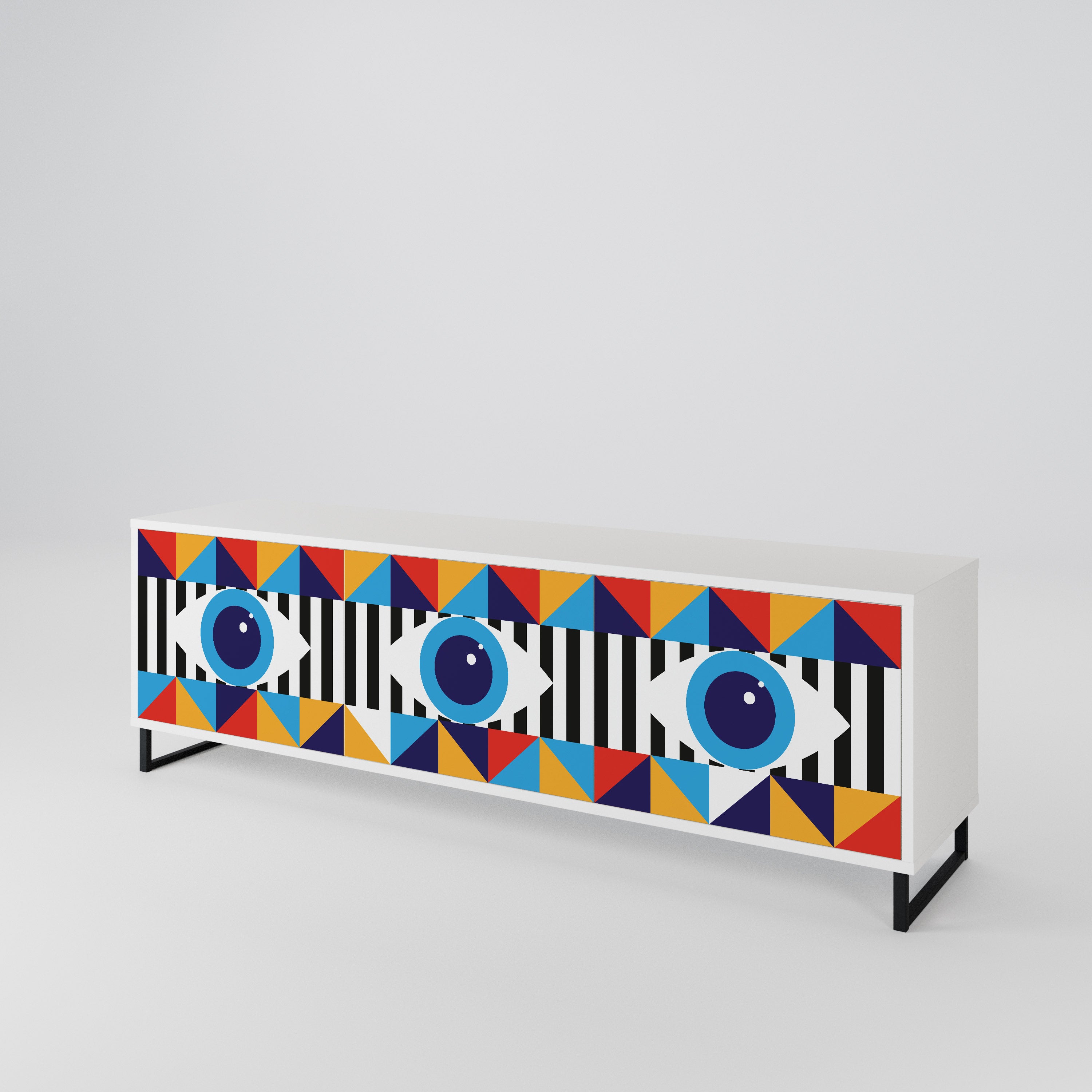 ABSTRACTION AND GEOMETRY Mueble de TV de 3 Puertas